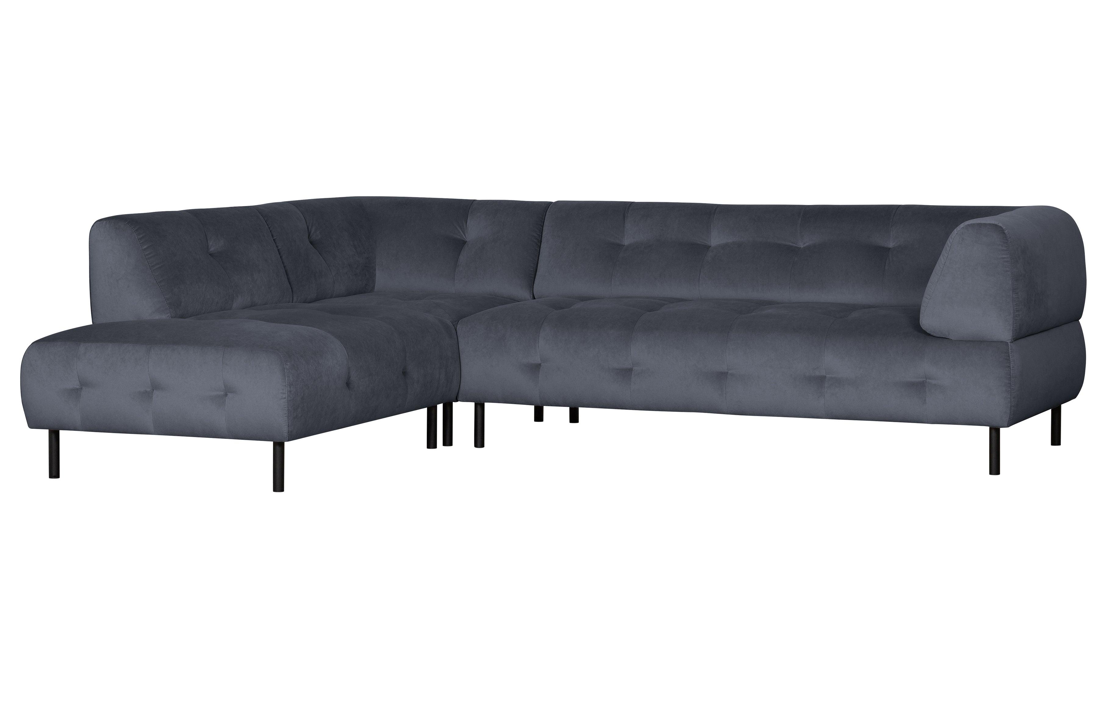 Narożnik lewostronny aksamitny LLOYD antracytowy Woood Exclusive Eye on Design
