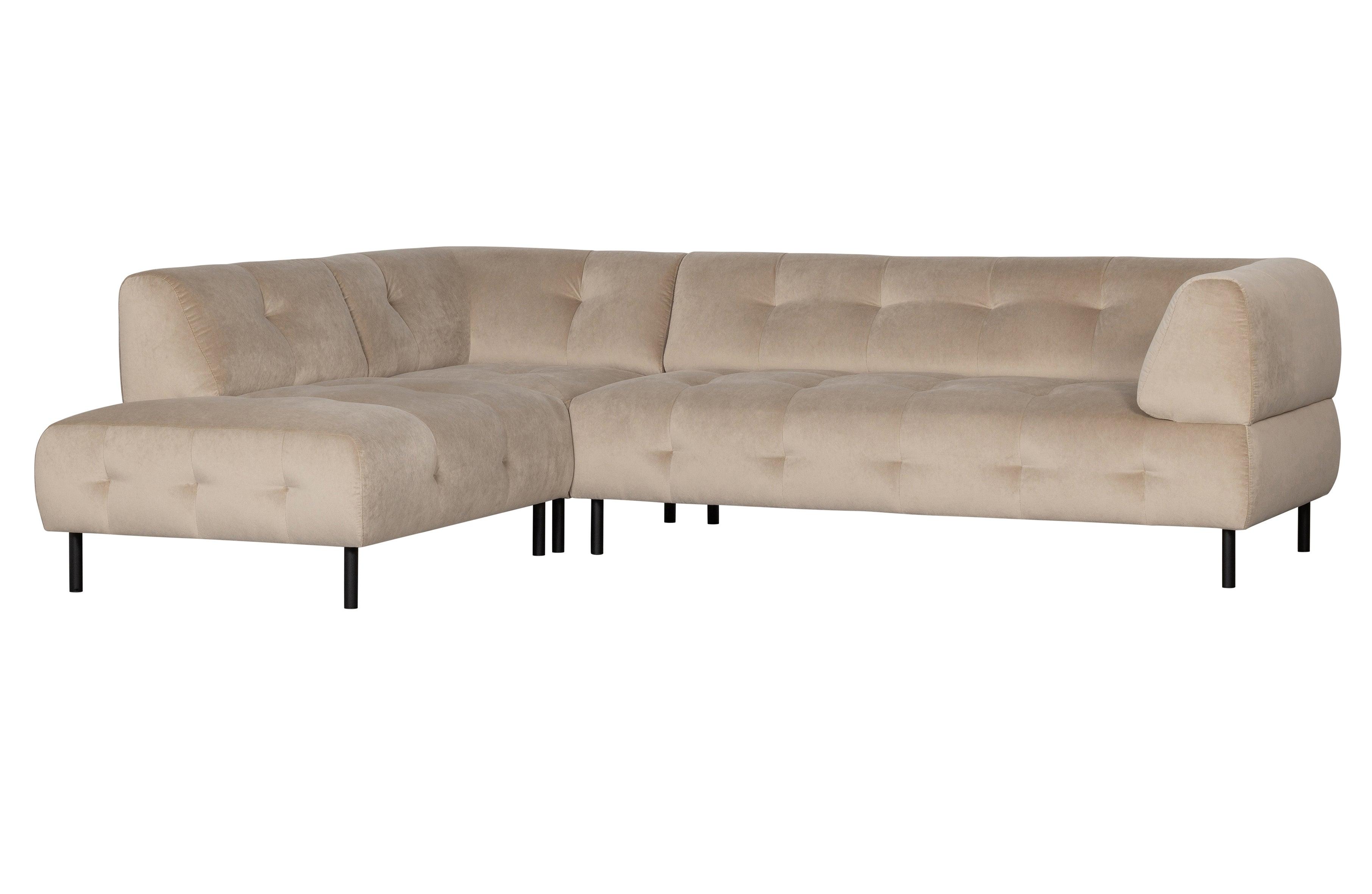 Narożnik lewostronny aksamitny LLOYD piaskowy Woood Exclusive Eye on Design