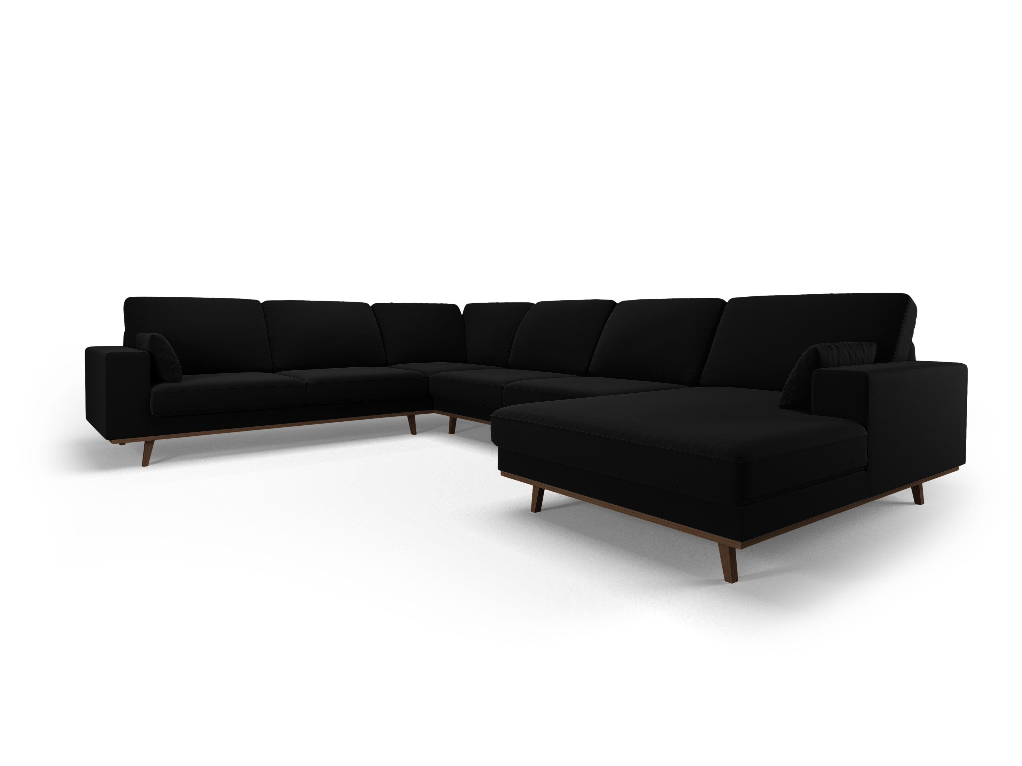 Narożnik lewostronny aksamitny panoramiczny HEBE czarny Mazzini Sofas Eye on Design