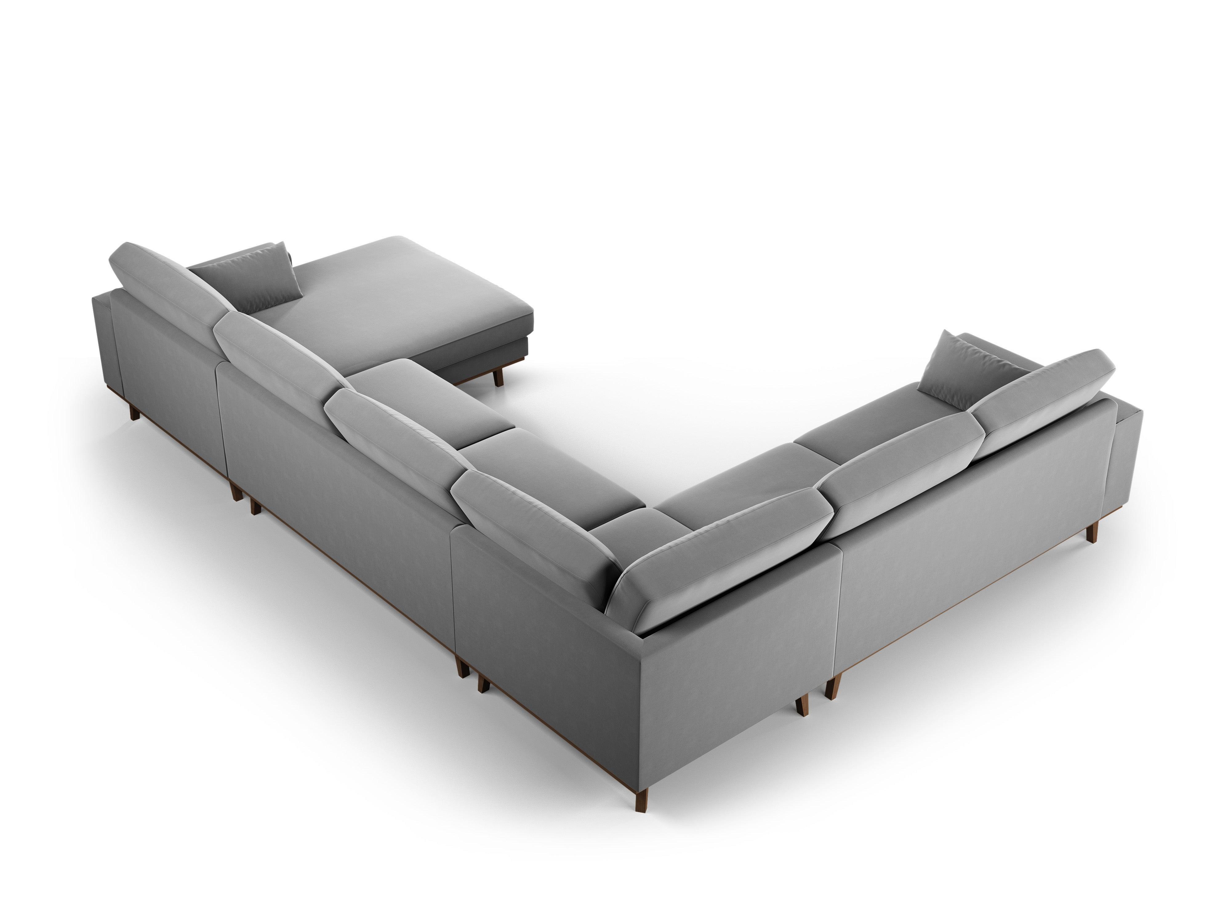 Narożnik lewostronny aksamitny panoramiczny HEBE szary Mazzini Sofas Eye on Design