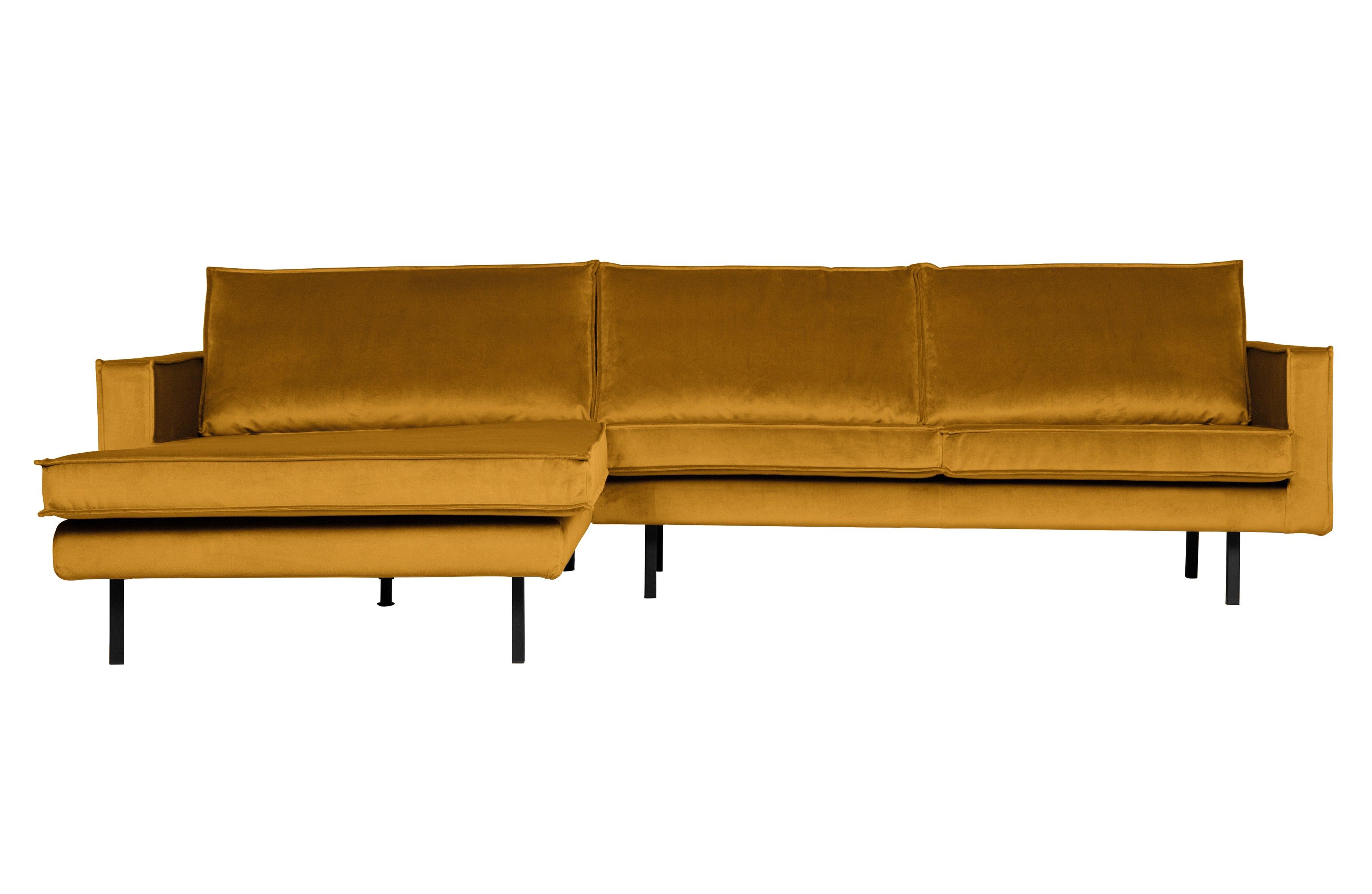 Narożnik lewostronny aksamitny RODEO musztardowy Be Pure Eye on Design