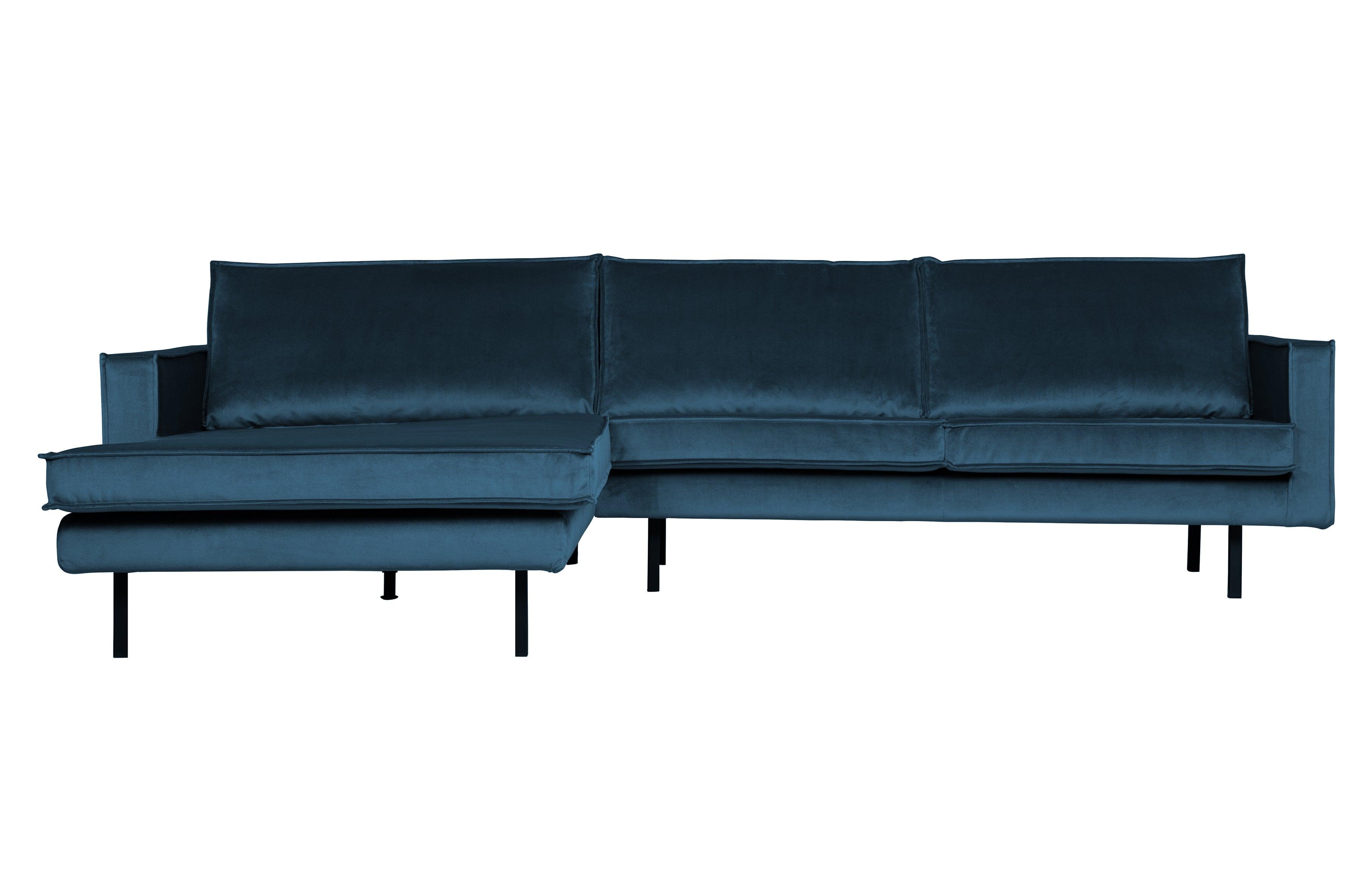 Narożnik lewostronny aksamitny RODEO niebieski Be Pure Eye on Design