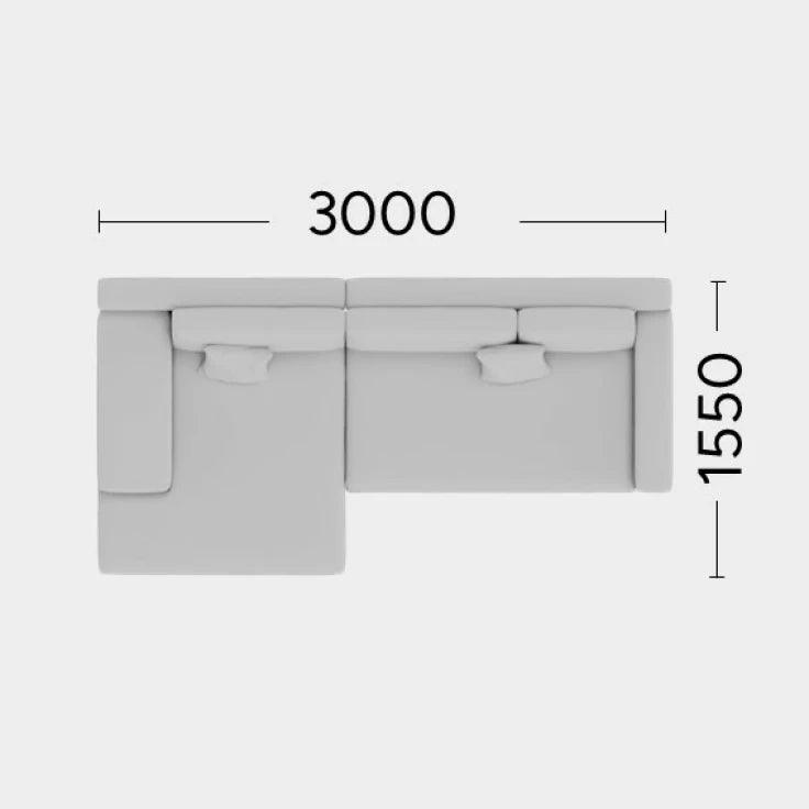 Narożnik lewostronny MYSTIC Rosanero 300x155 cm Grupa 0 Eye on Design