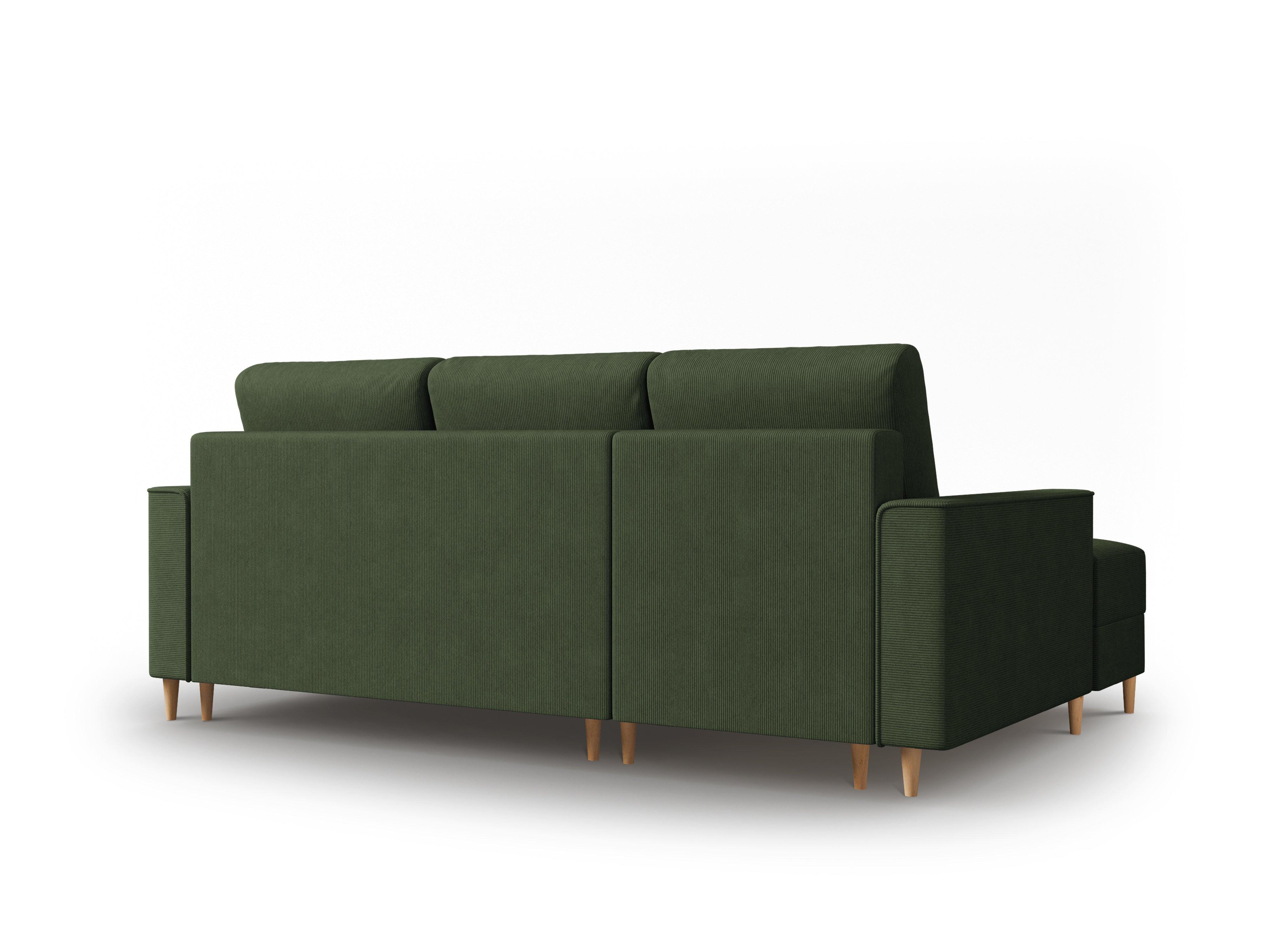 Narożnik lewostronny sztruksowy z funkcją spania CARTADERA zielony Mazzini Sofas Eye on Design