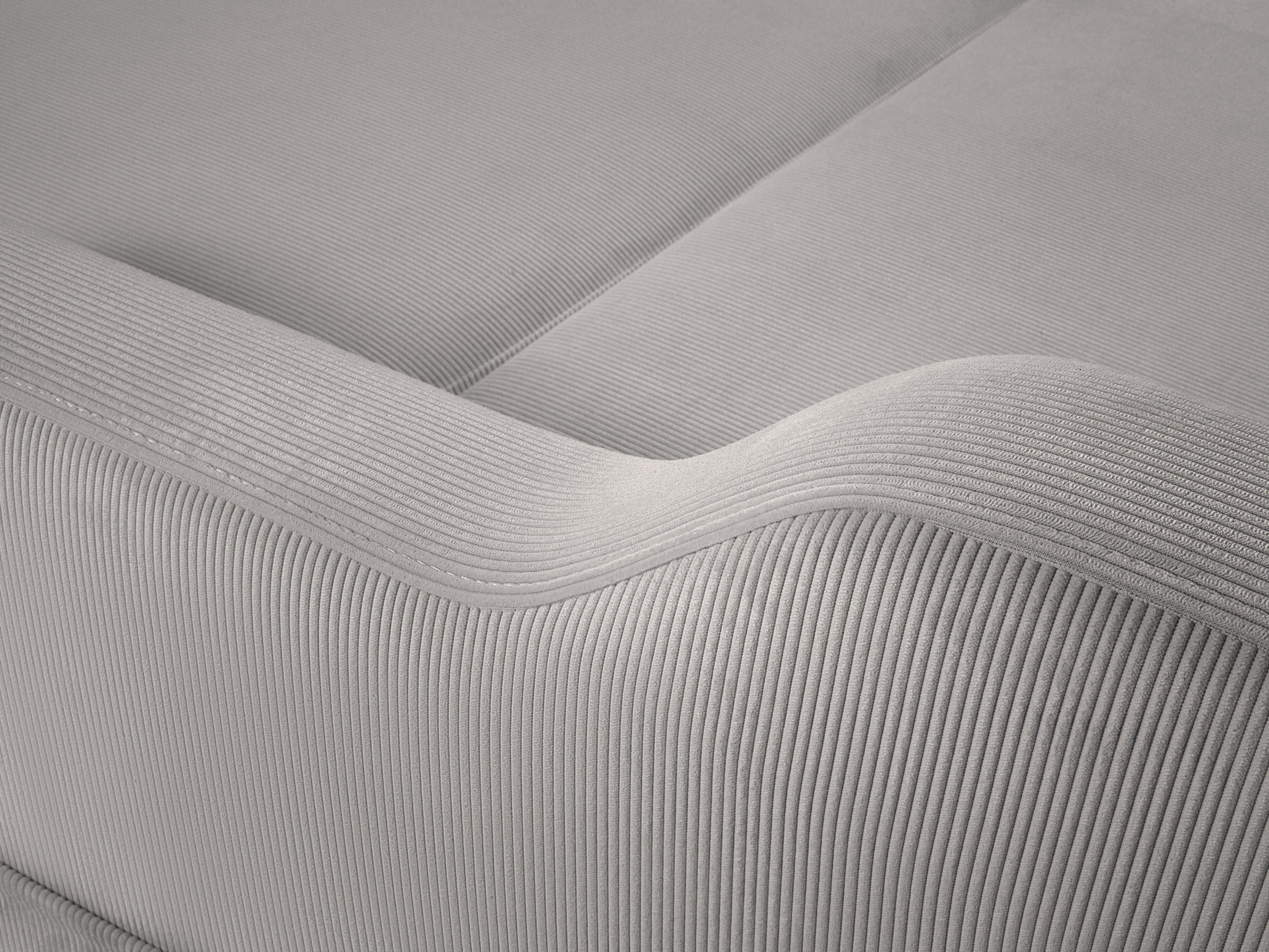 Narożnik lewostronny sztruksowy z funkcją spania ROSE jasnoszary Mazzini Sofas Eye on Design