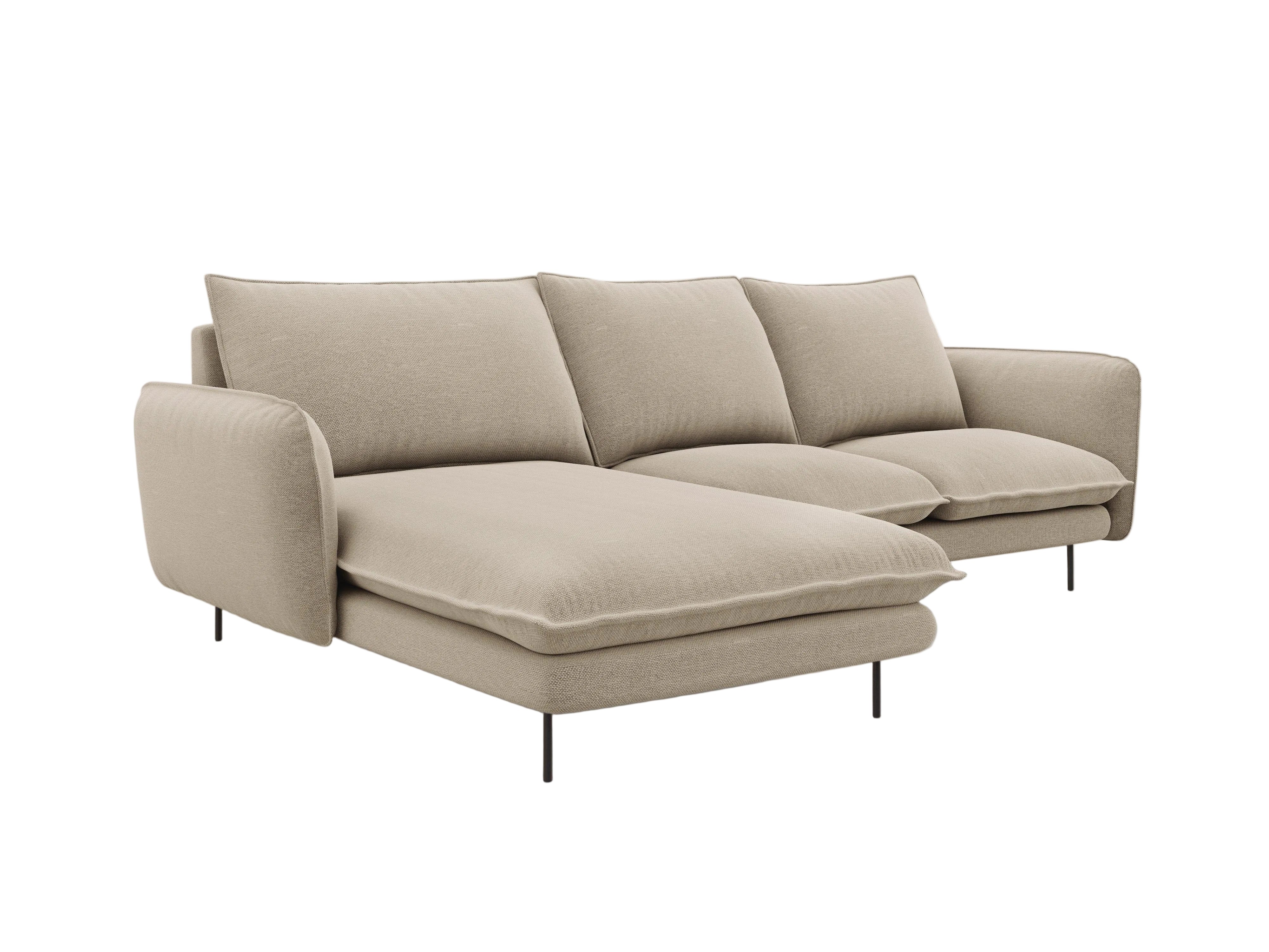 Narożnik lewostronny VIENNA beżowy z czarną podstawą Cosmopolitan Design Eye on Design