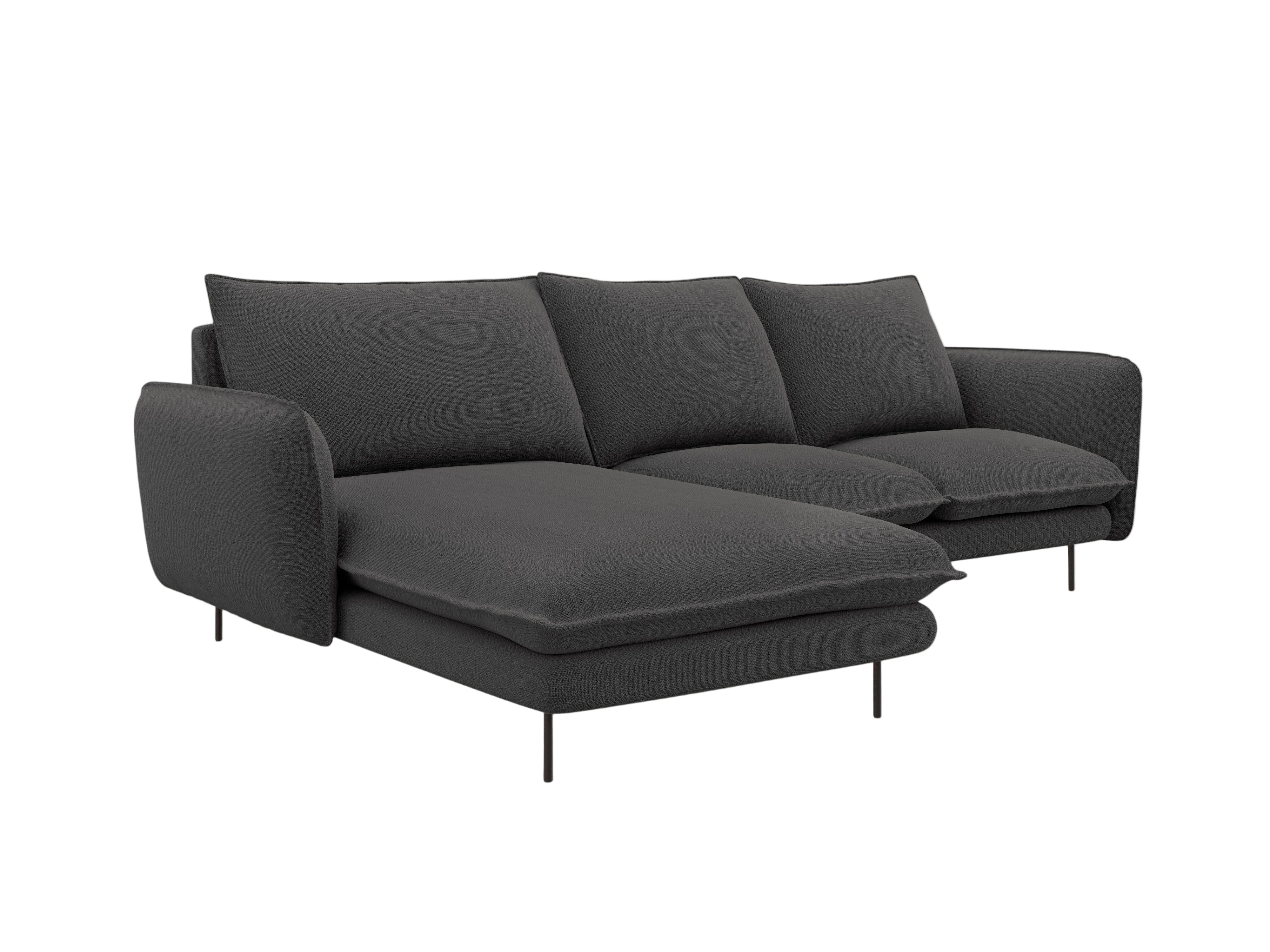 Narożnik lewostronny VIENNA ciemnoszary z czarną podstawą Cosmopolitan Design Eye on Design