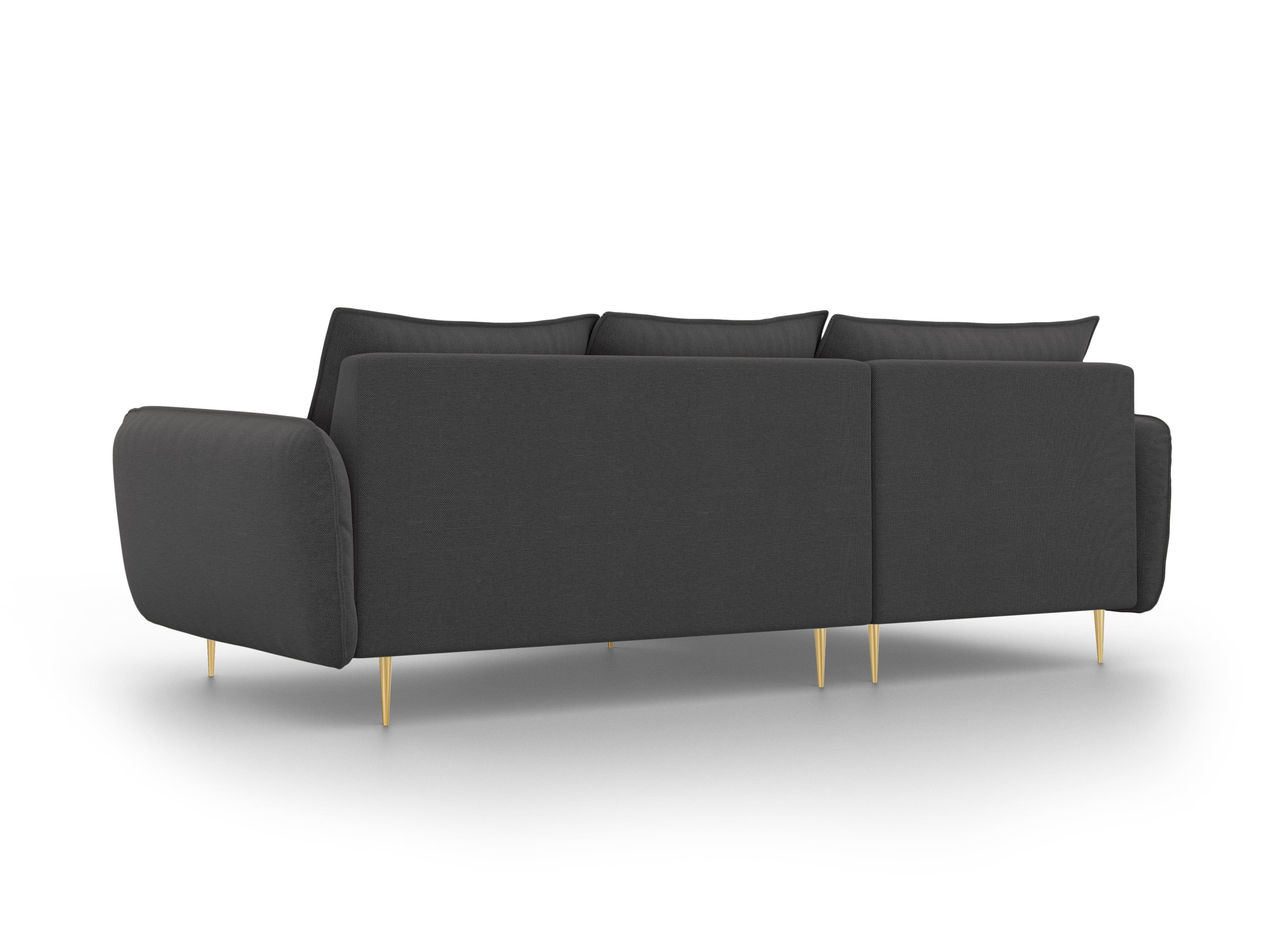 Narożnik lewostronny VIENNA ciemnoszary ze złotą podstawą Cosmopolitan Design Eye on Design