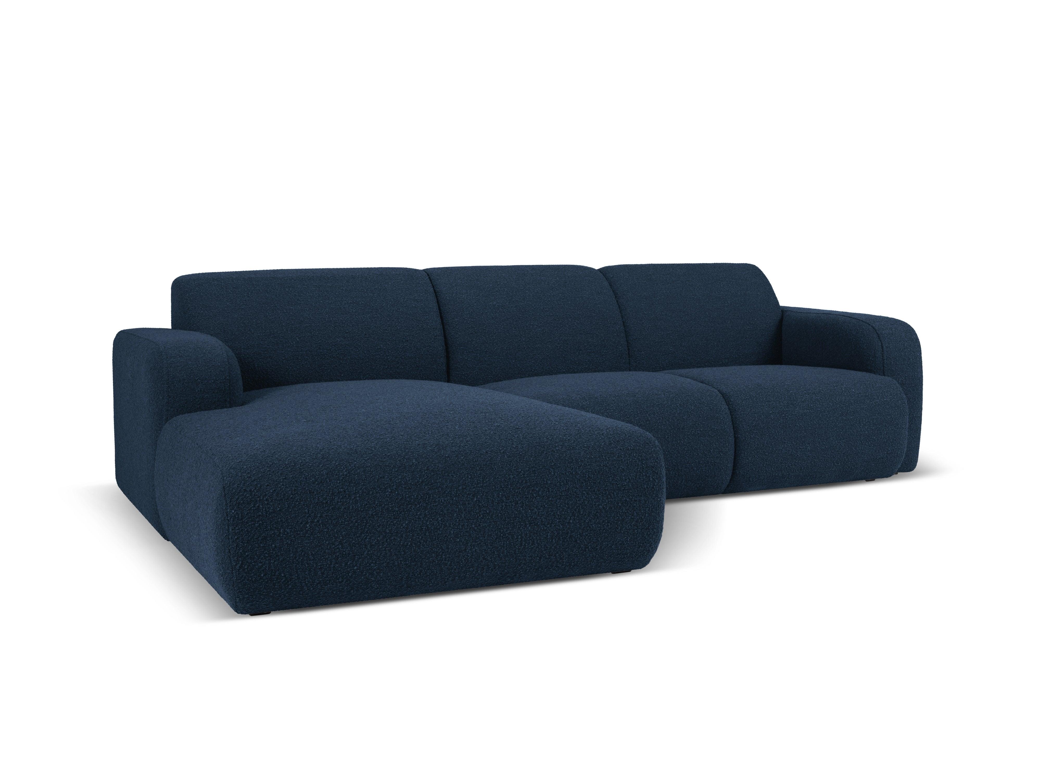 Narożnik lewostronny w tkaninie boucle 4-osobowy LOLA ciemnoniebieski Windsor & Co Eye on Design