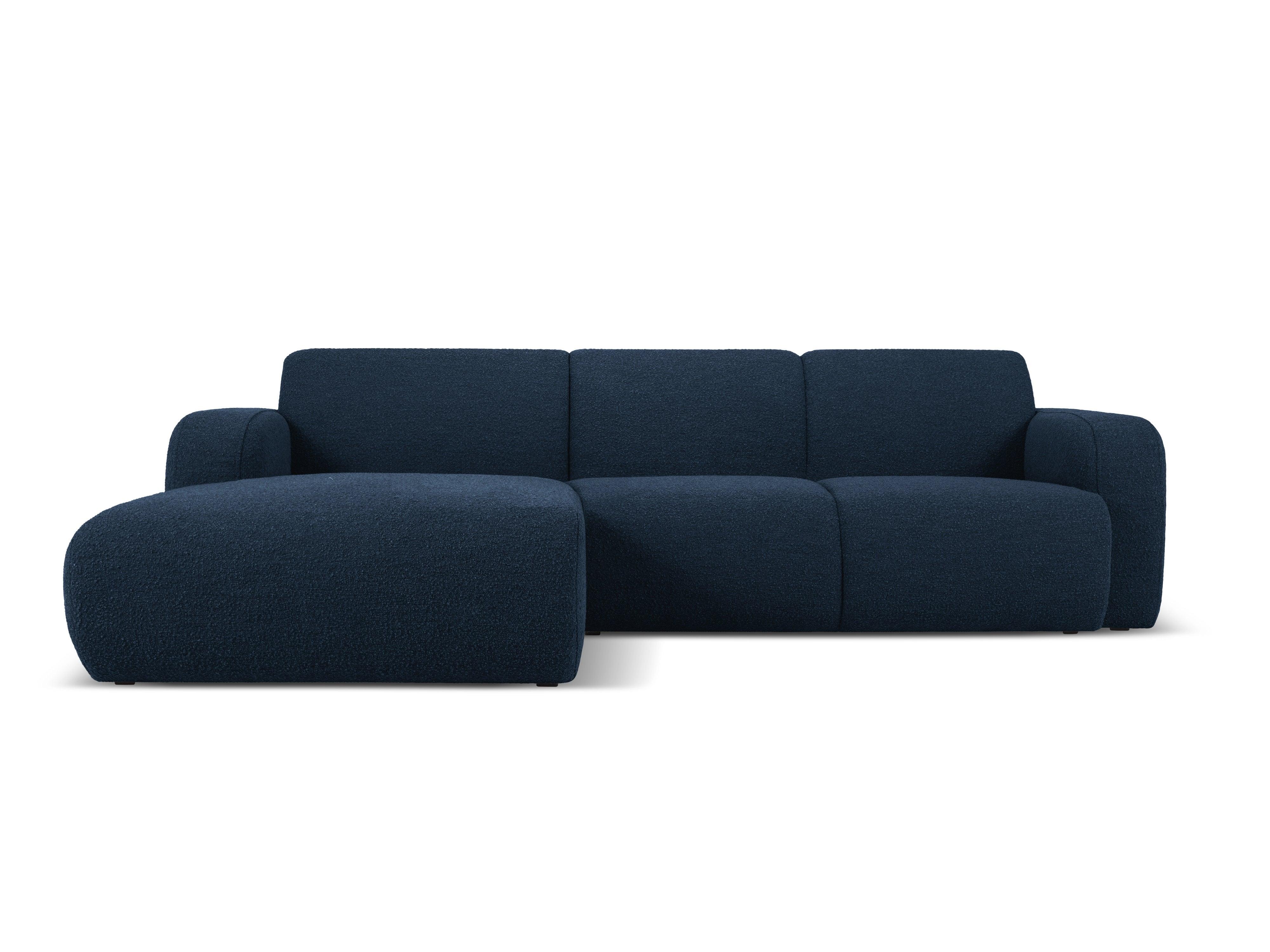 Narożnik lewostronny w tkaninie boucle 4-osobowy LOLA ciemnoniebieski Windsor & Co Eye on Design