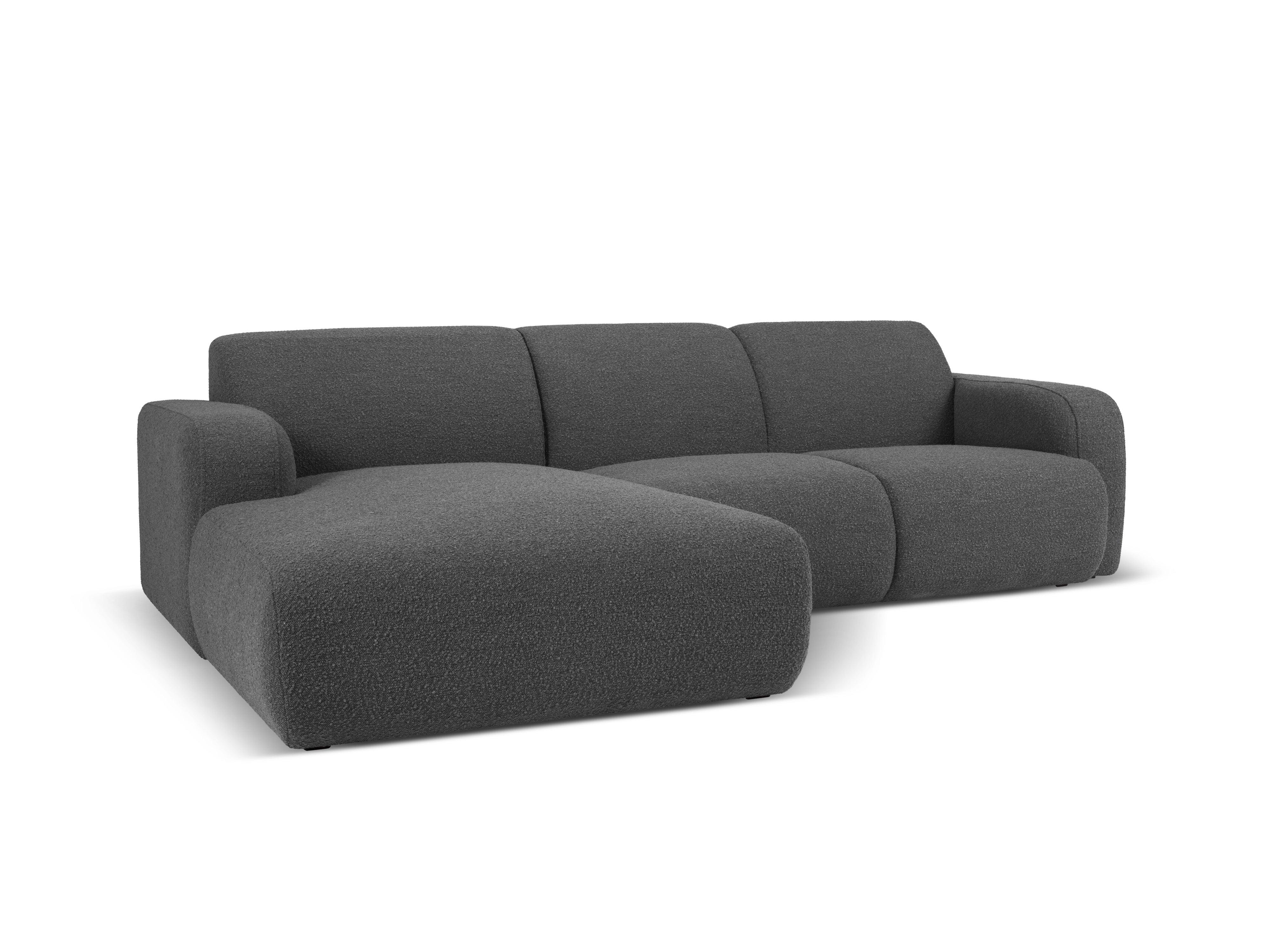 Narożnik lewostronny w tkaninie boucle 4-osobowy LOLA ciemnoszary Windsor & Co Eye on Design