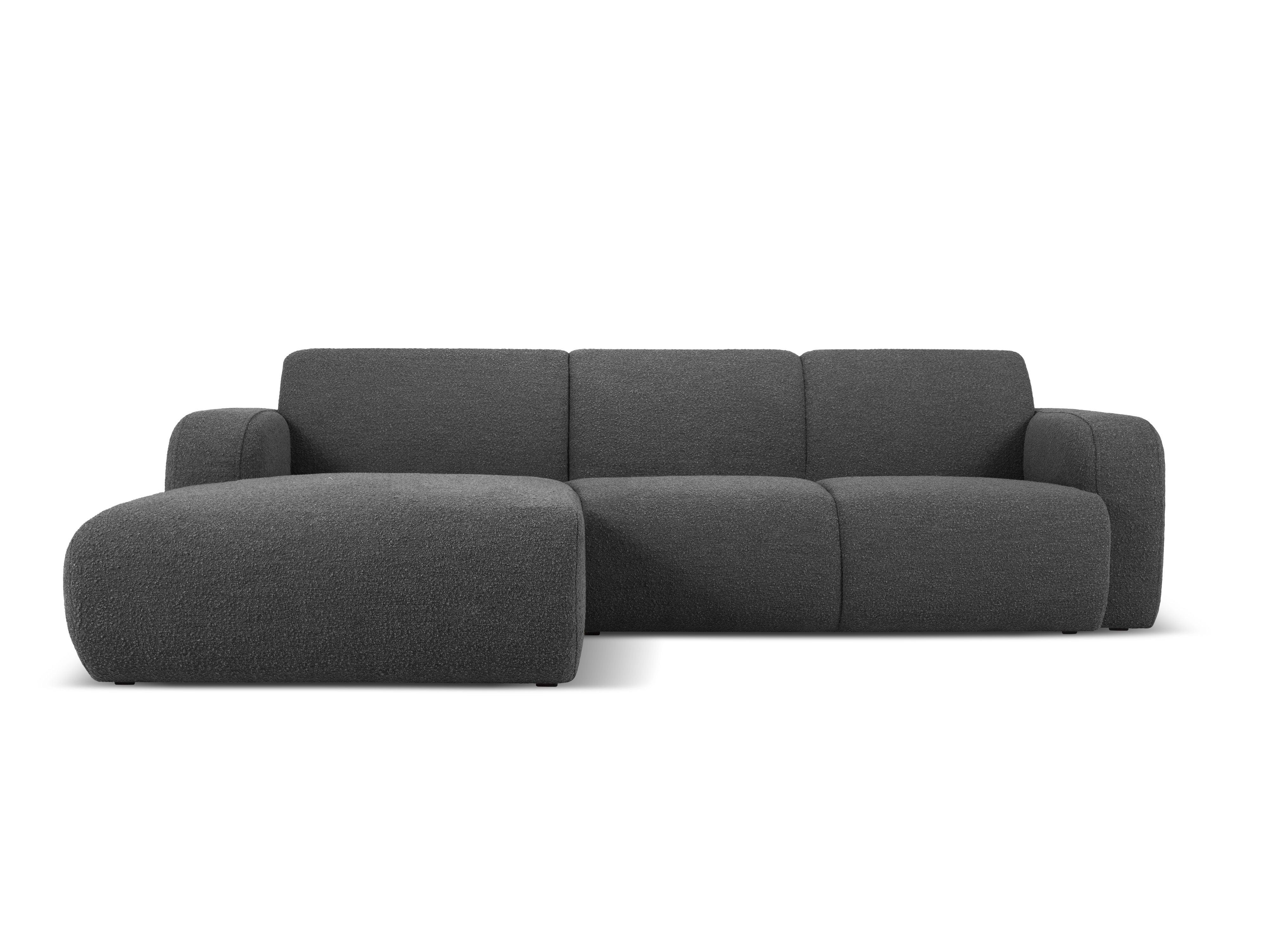 Narożnik lewostronny w tkaninie boucle 4-osobowy LOLA ciemnoszary Windsor & Co Eye on Design