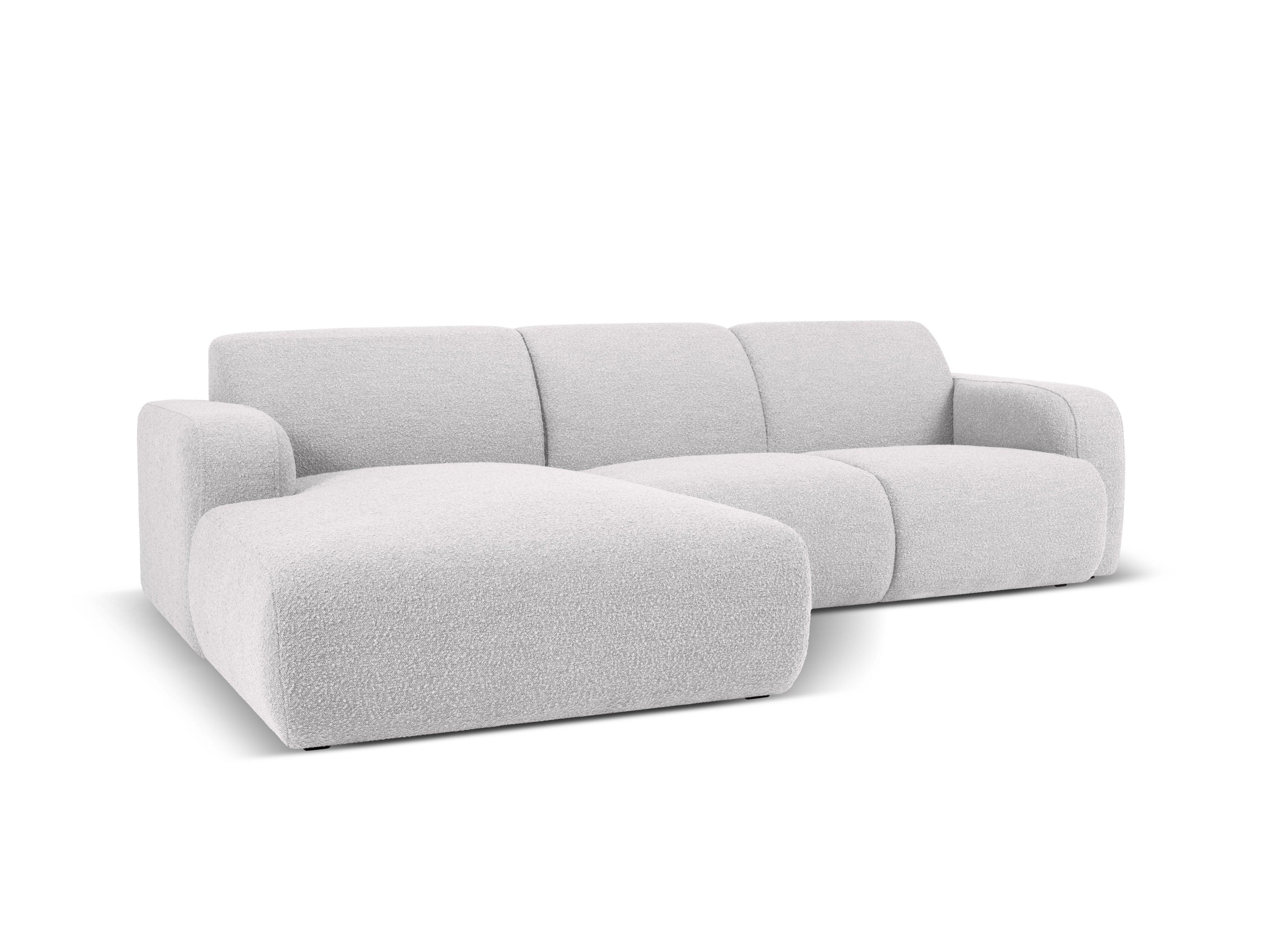 Narożnik lewostronny w tkaninie boucle 4-osobowy LOLA jasnoszary Windsor & Co Eye on Design