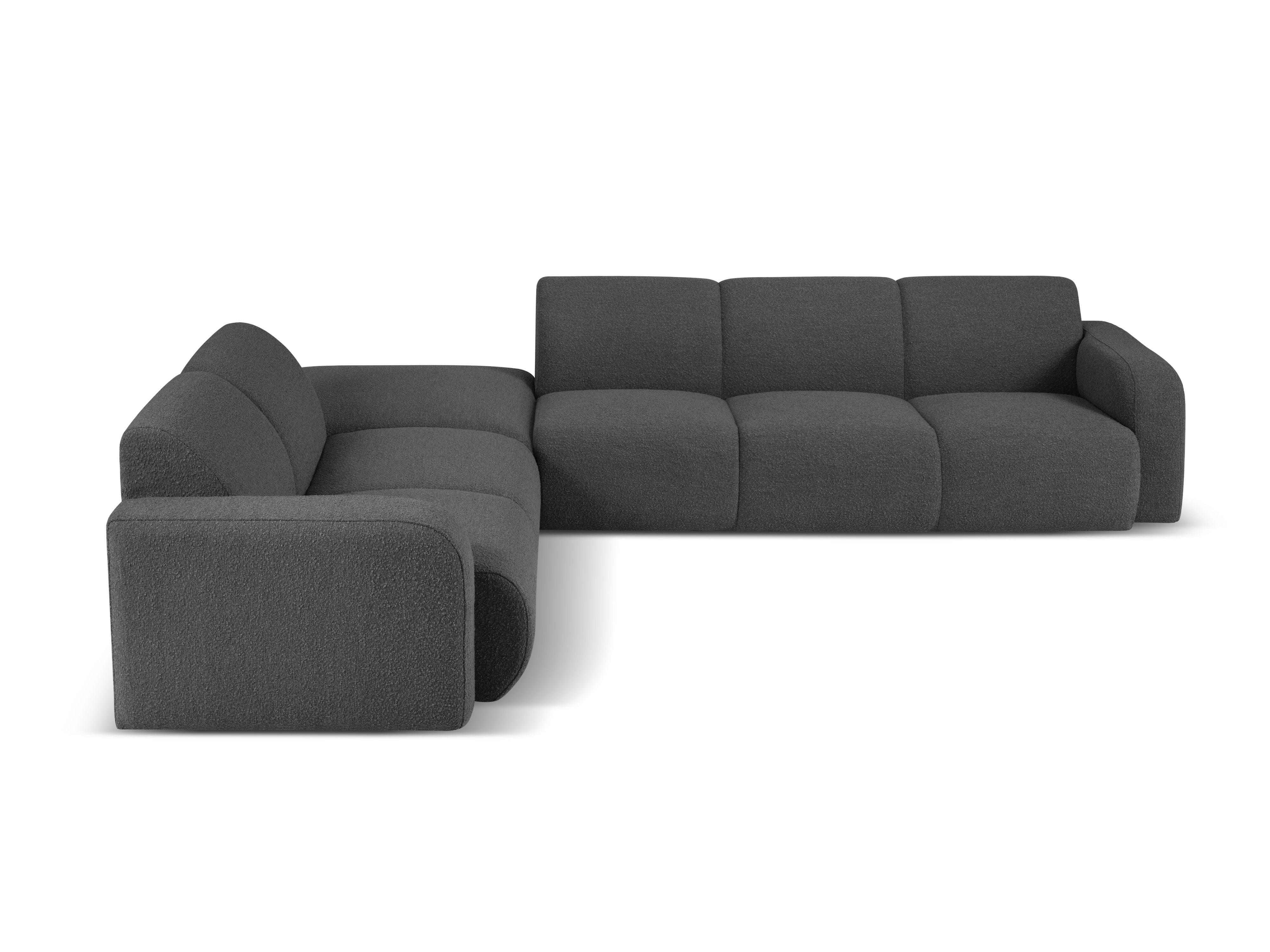 Narożnik lewostronny w tkaninie boucle 6-osobowy LOLA ciemnoszary Windsor & Co Eye on Design