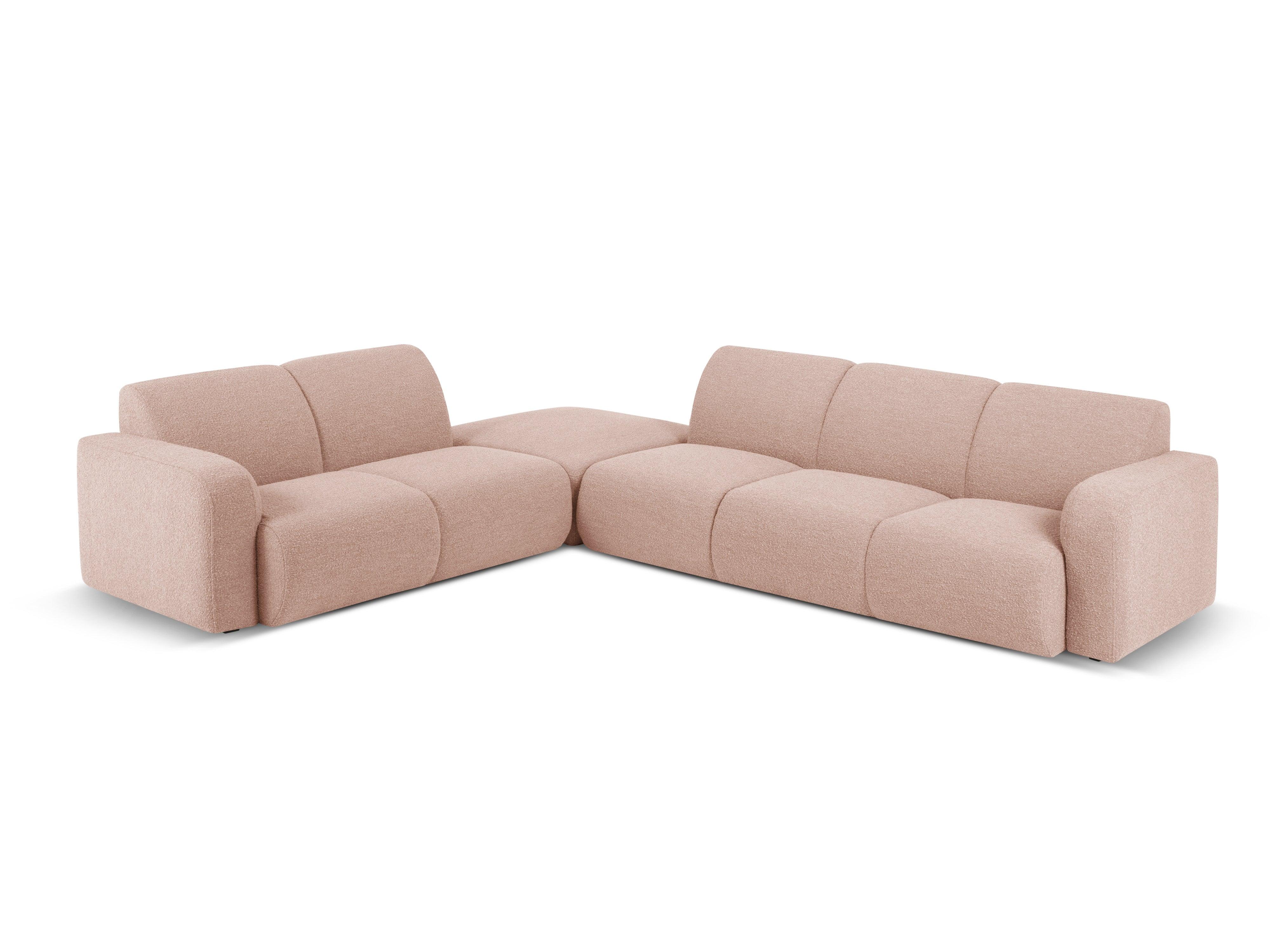 Narożnik lewostronny w tkaninie boucle 6-osobowy LOLA różowy Windsor & Co Eye on Design