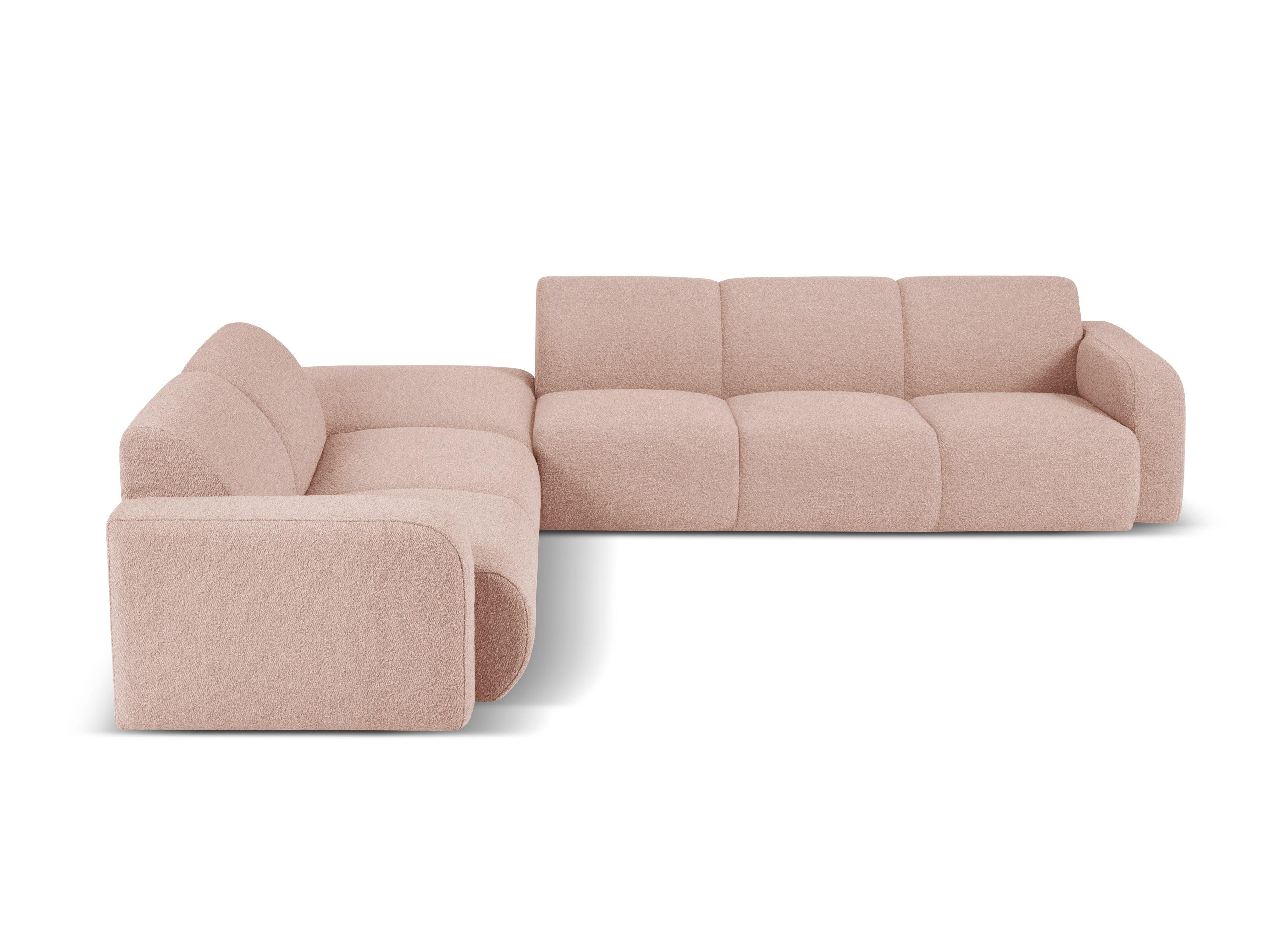 Narożnik lewostronny w tkaninie boucle 6-osobowy LOLA różowy Windsor & Co Eye on Design