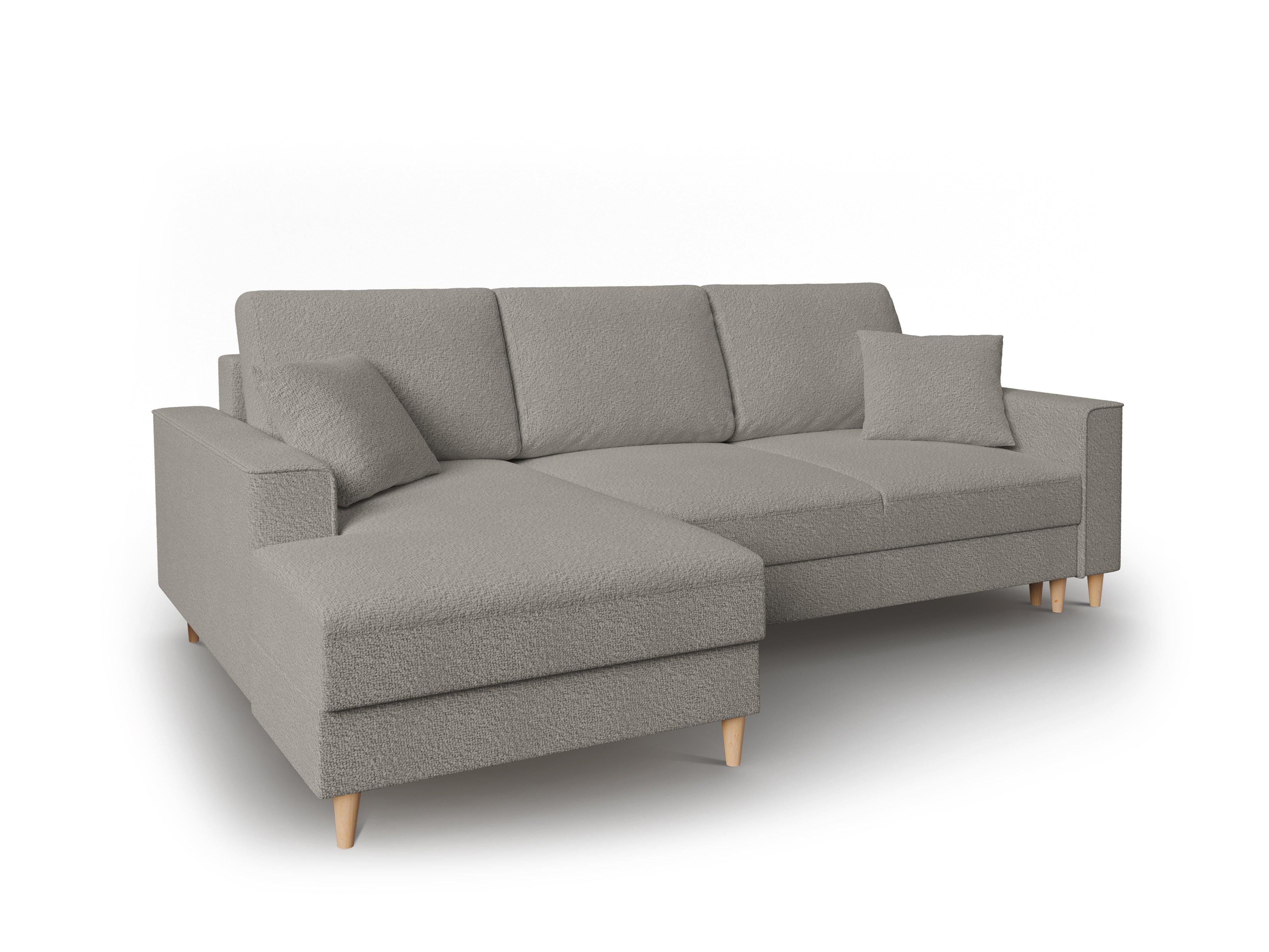 Narożnik lewostronny w tkaninie boucle z funkcją spania CARTADERA szary Mazzini Sofas Eye on Design