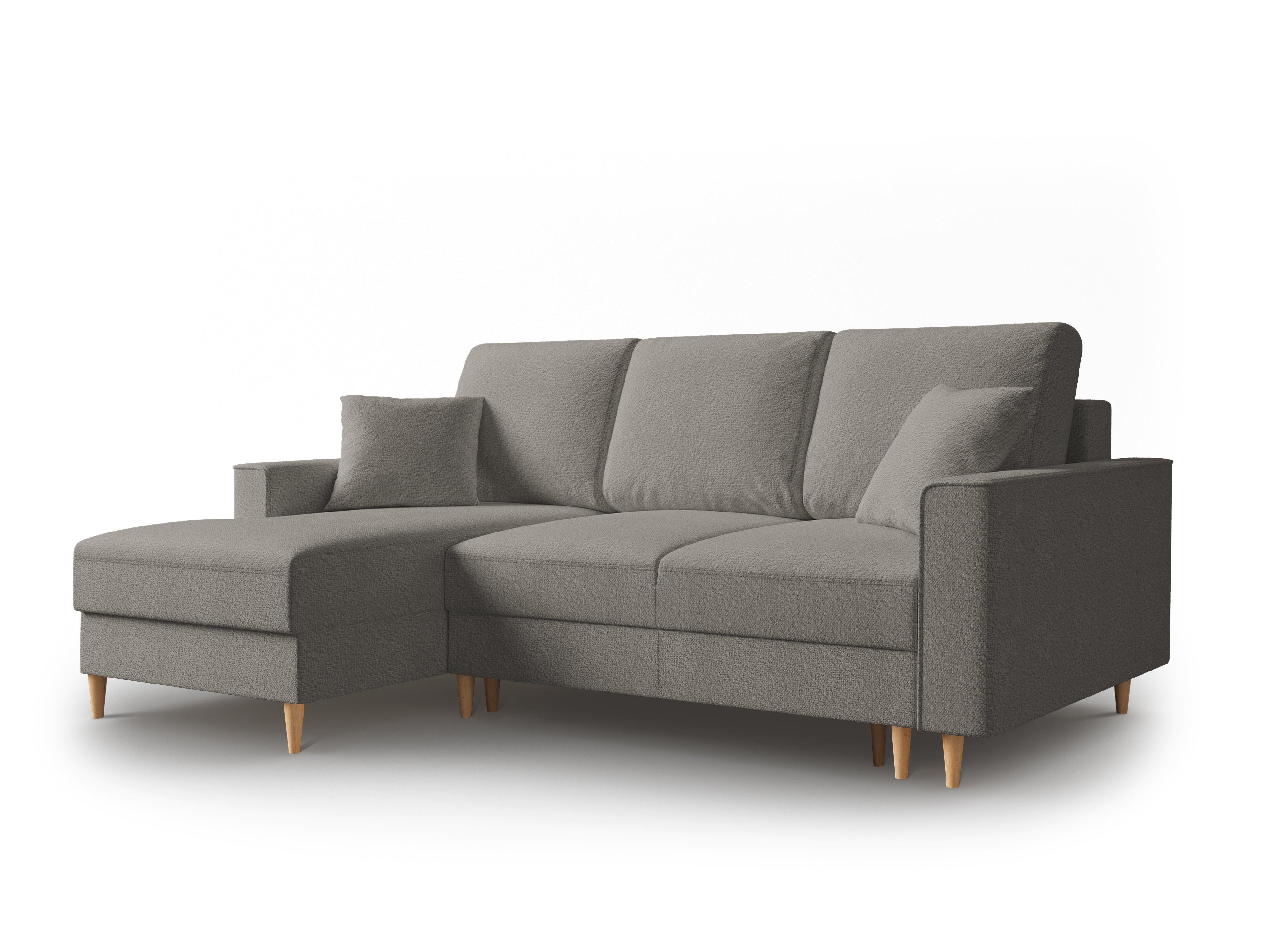 Narożnik lewostronny w tkaninie boucle z funkcją spania CARTADERA szary Mazzini Sofas Eye on Design