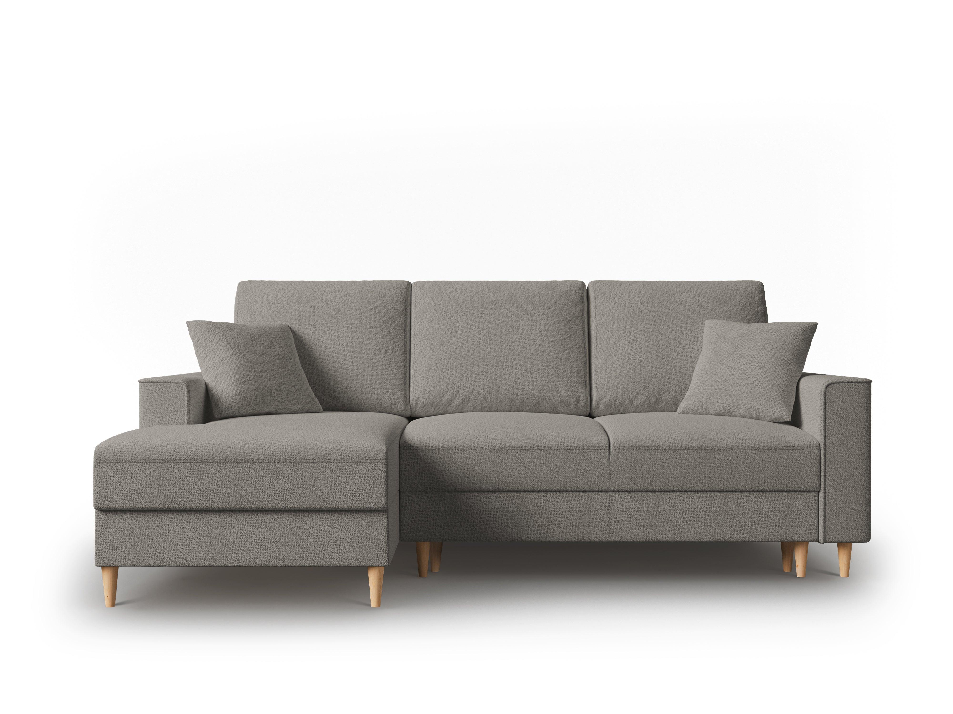 Narożnik lewostronny w tkaninie boucle z funkcją spania CARTADERA szary Mazzini Sofas Eye on Design