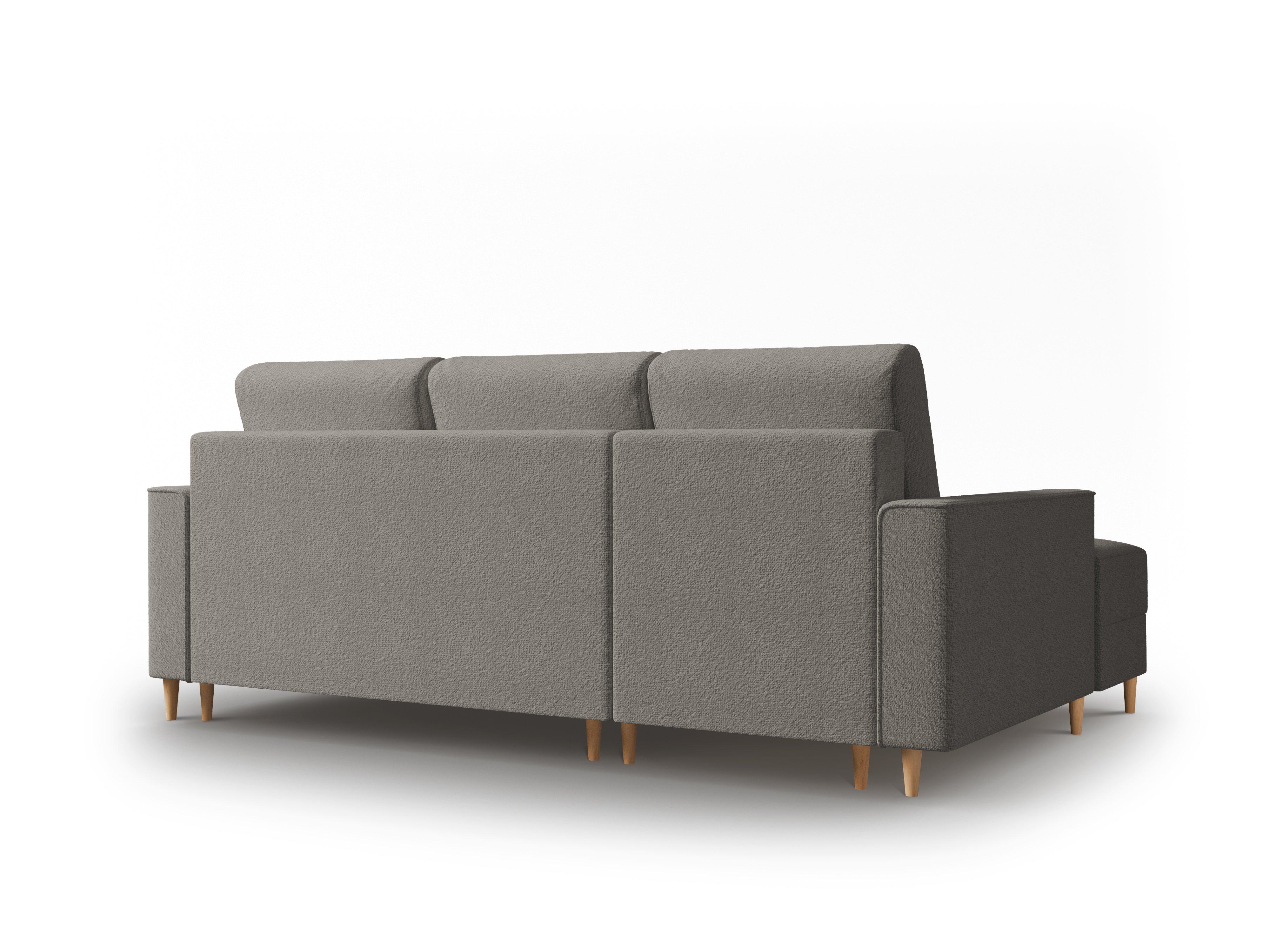 Narożnik lewostronny w tkaninie boucle z funkcją spania CARTADERA szary Mazzini Sofas Eye on Design