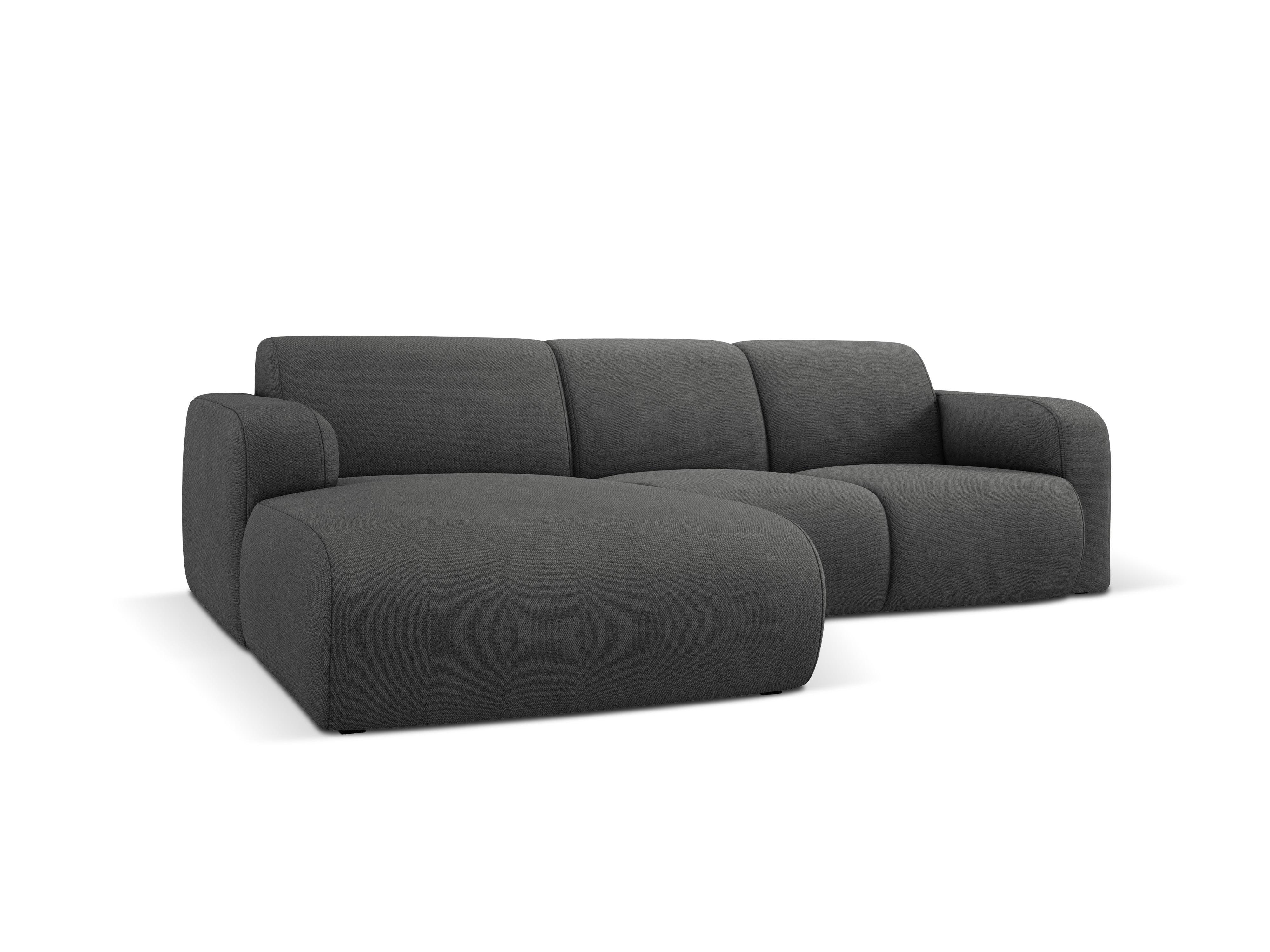 Narożnik lewostronny w tkaninie chenillowej 4-osobowy LOLA ciemnoszary Windsor & Co Eye on Design