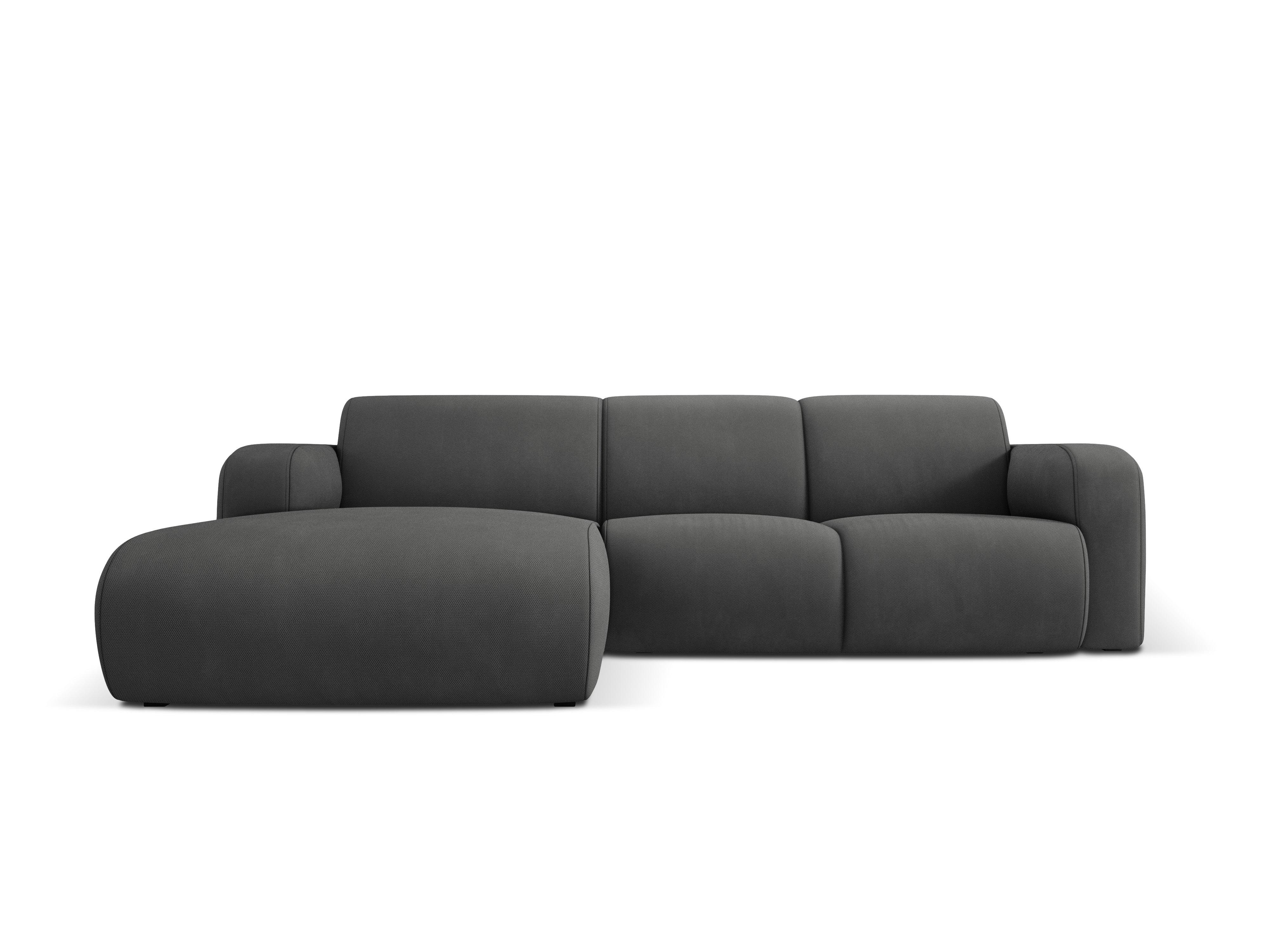 Narożnik lewostronny w tkaninie chenillowej 4-osobowy LOLA ciemnoszary Windsor & Co Eye on Design