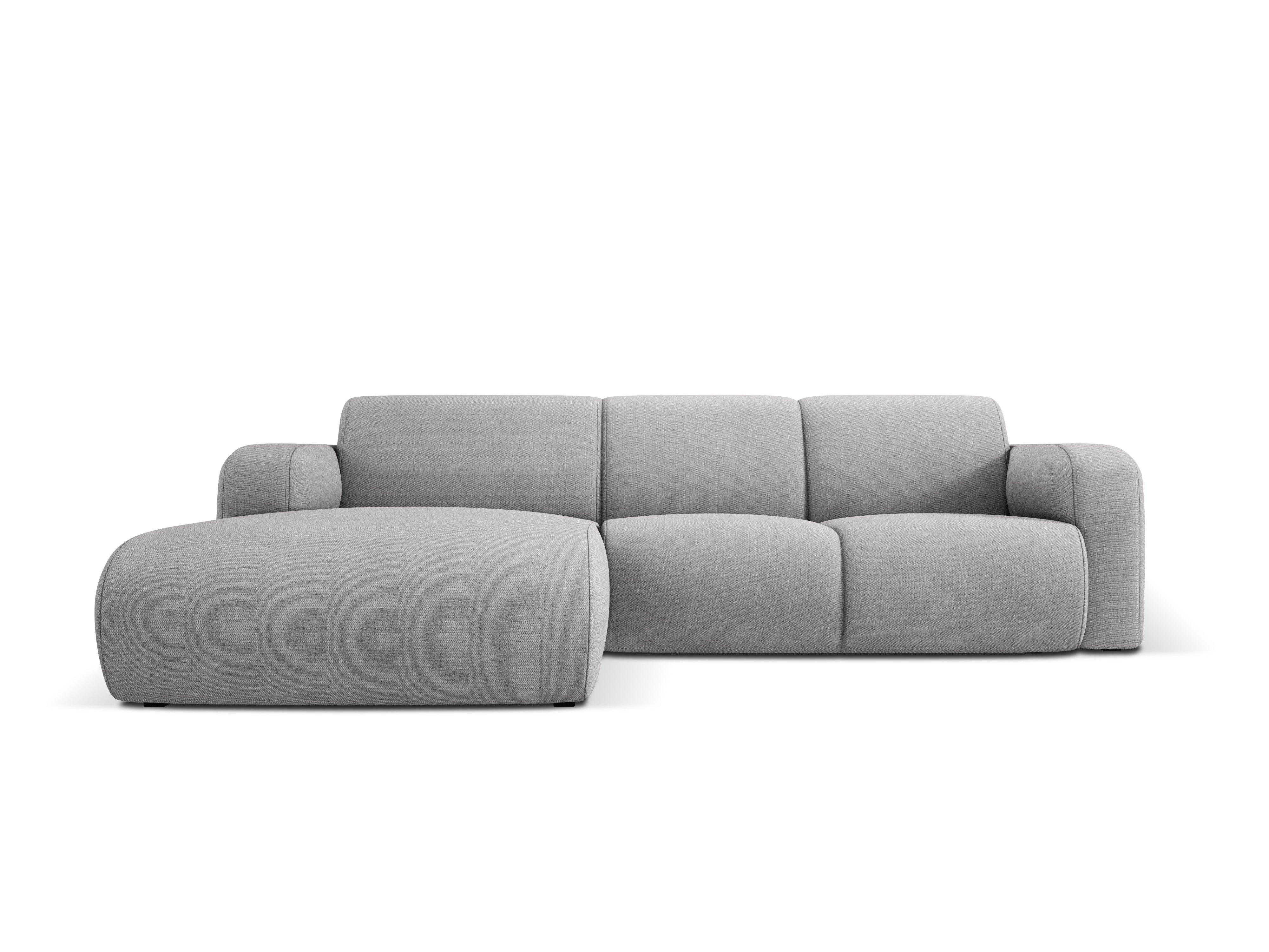 Narożnik lewostronny w tkaninie chenillowej 4-osobowy LOLA jasnoszary Windsor & Co Eye on Design