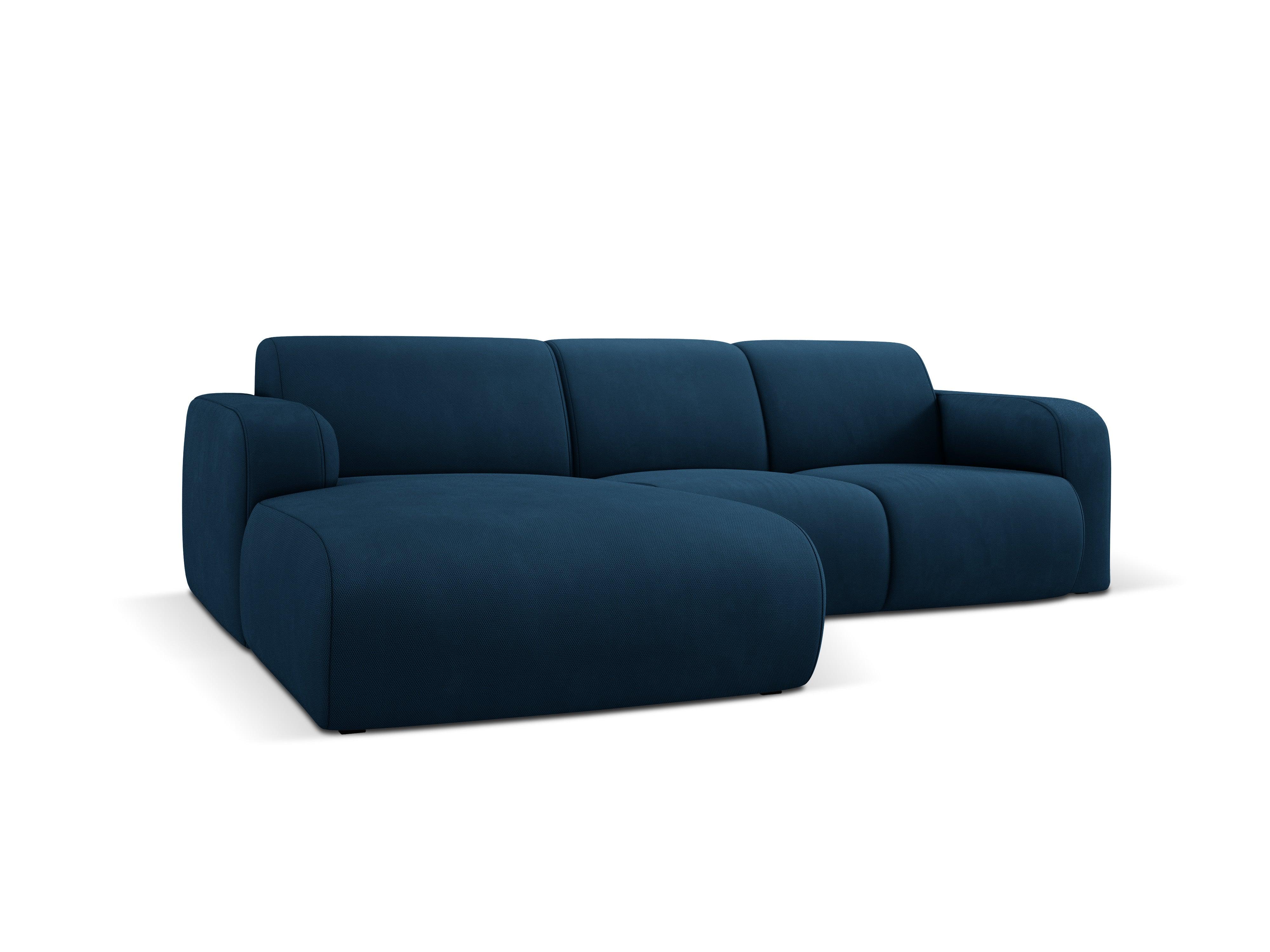 Narożnik lewostronny w tkaninie chenillowej 4-osobowy LOLA królewski niebieski Windsor & Co Eye on Design
