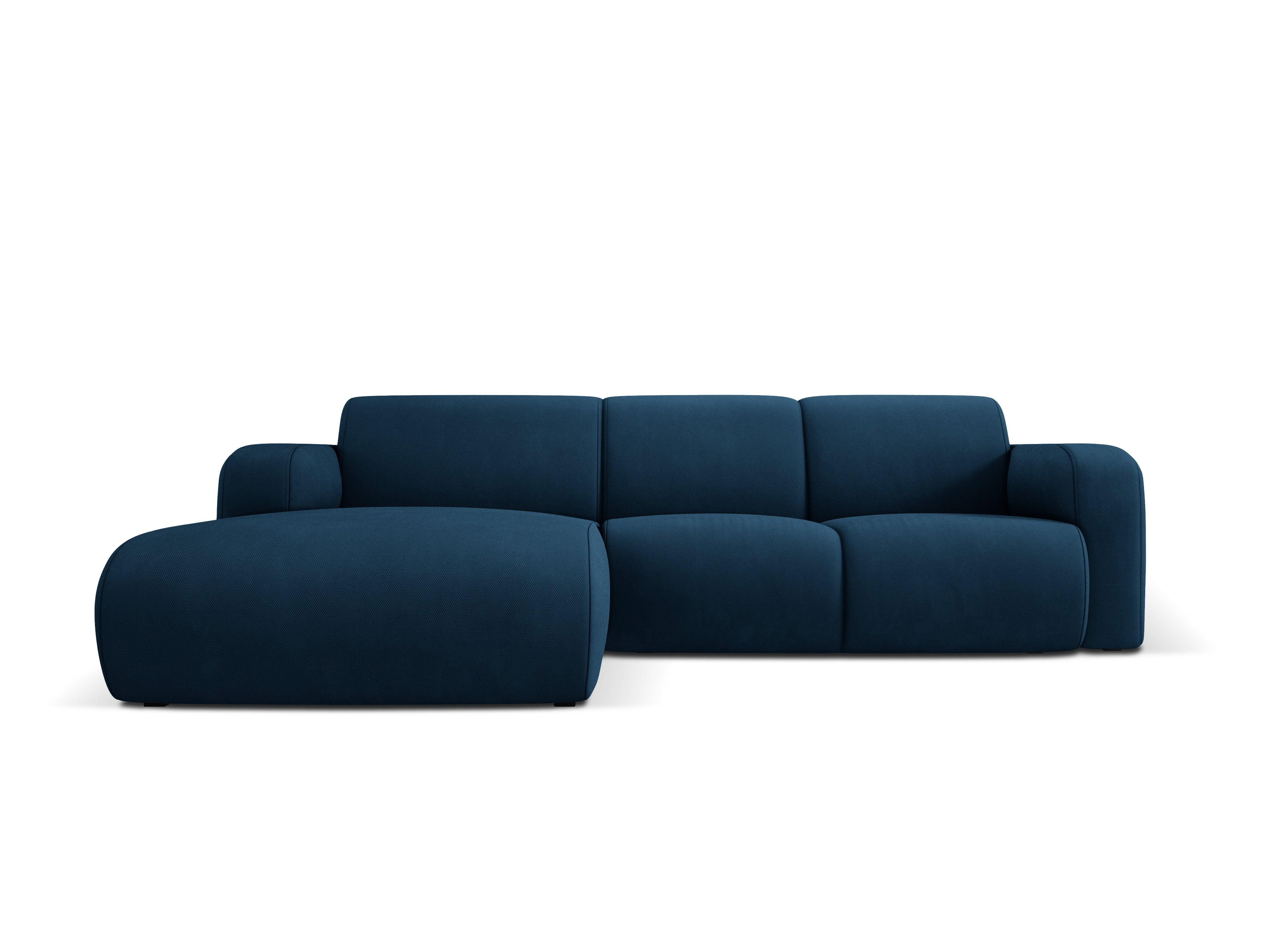 Narożnik lewostronny w tkaninie chenillowej 4-osobowy LOLA królewski niebieski Windsor & Co Eye on Design