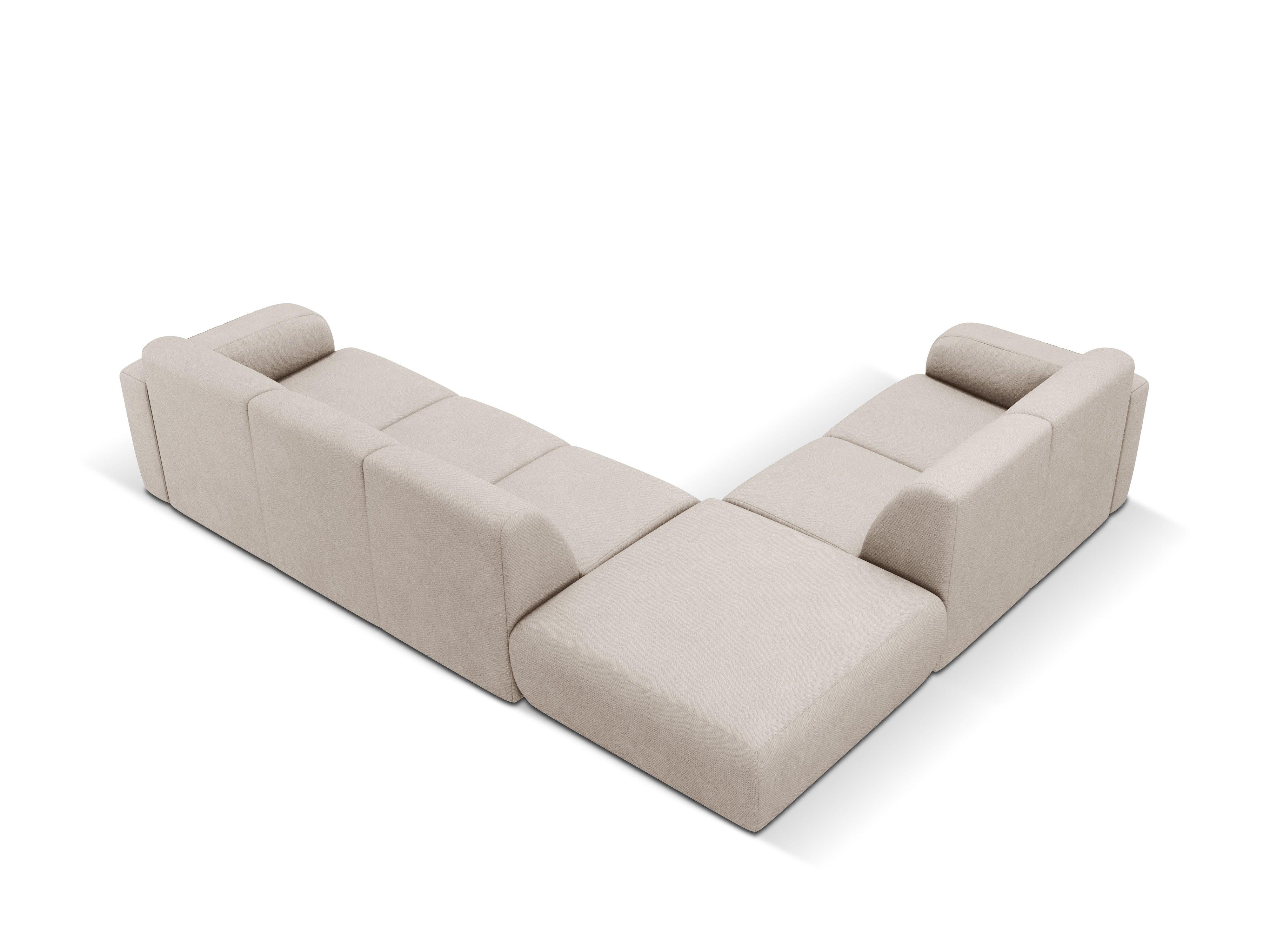 Narożnik lewostronny w tkaninie chenillowej 6-osobowy LOLA beżowy Windsor & Co Eye on Design