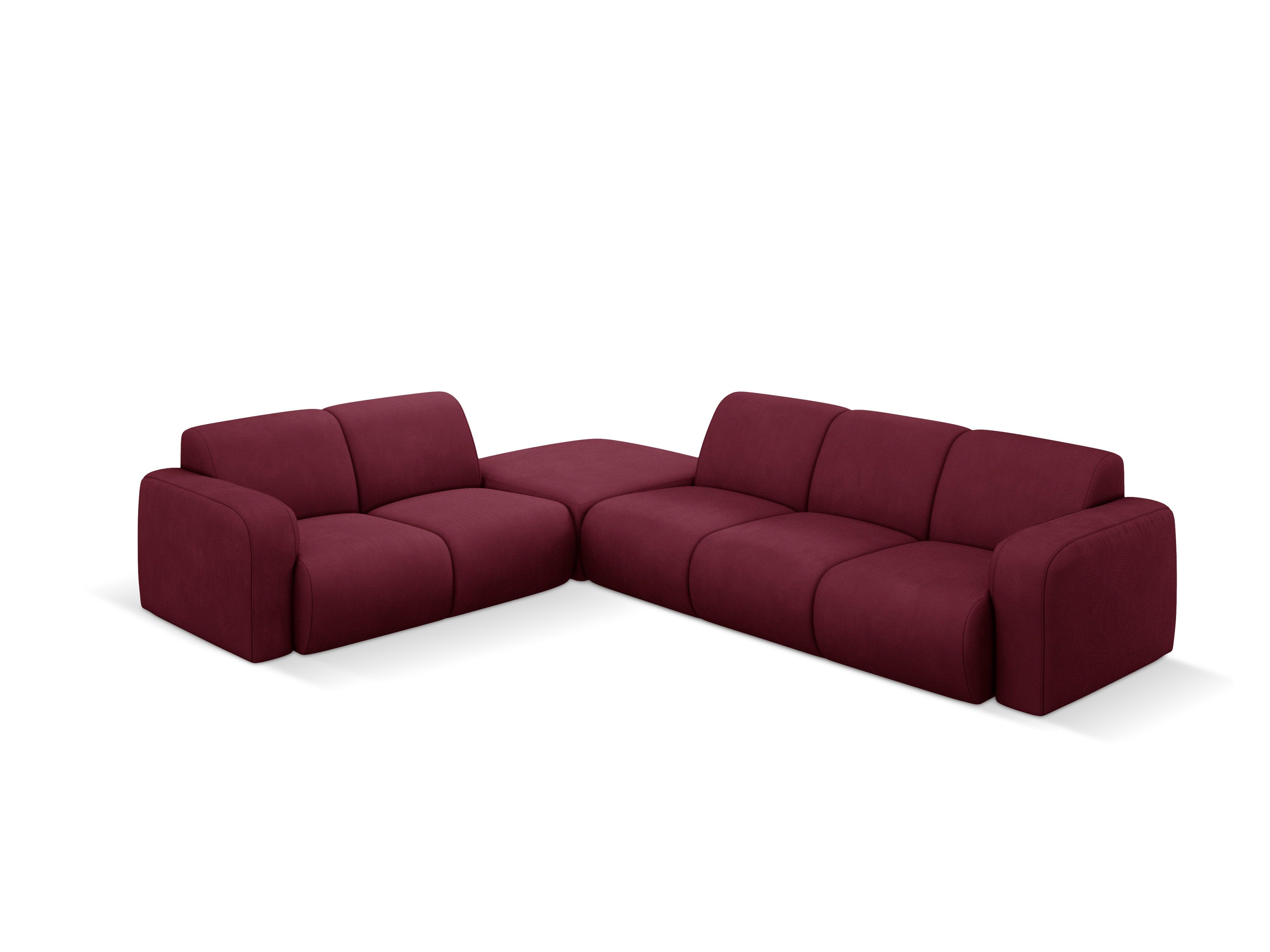Narożnik lewostronny w tkaninie chenillowej 6-osobowy LOLA bordowy Windsor & Co Eye on Design