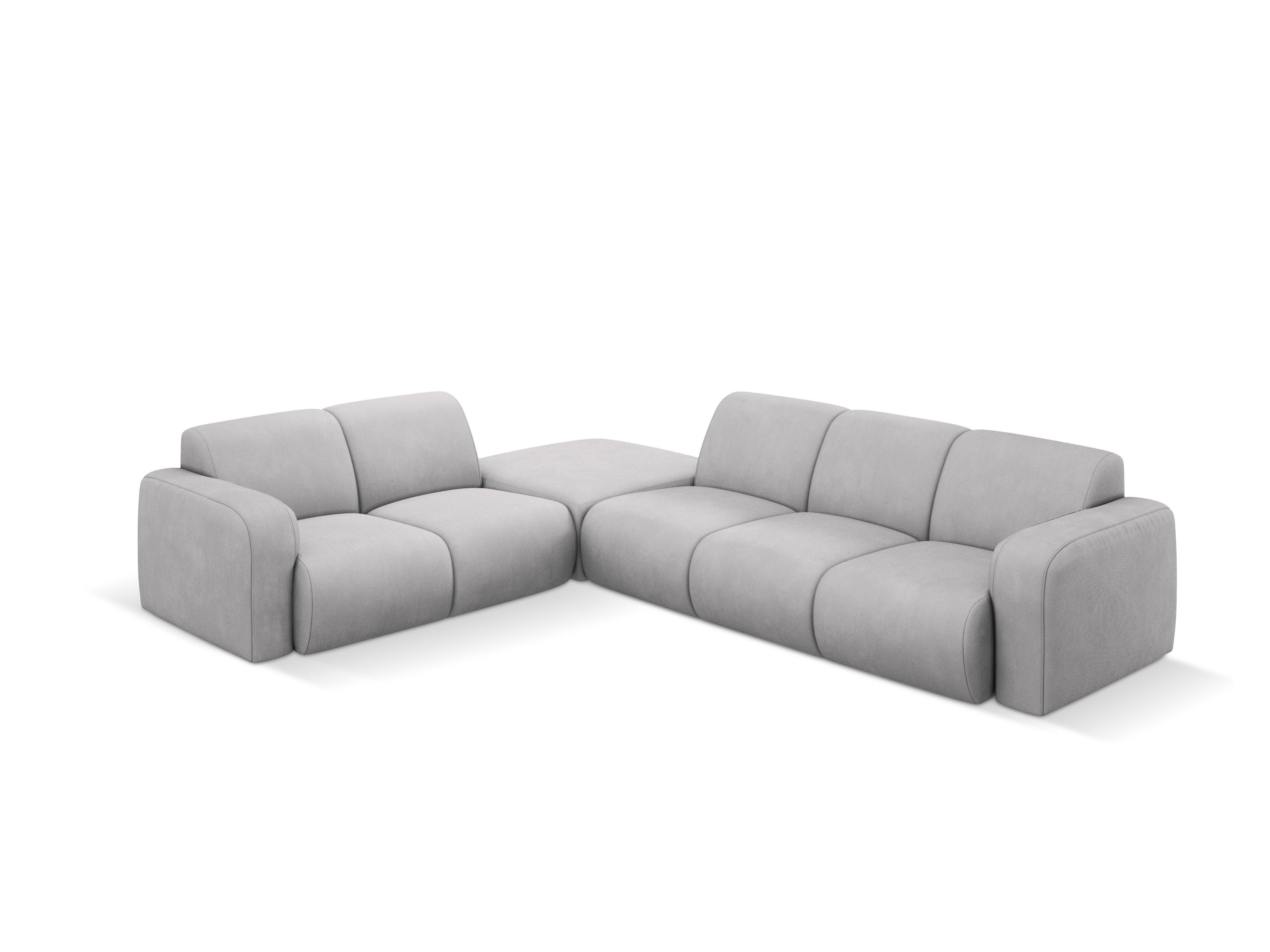 Narożnik lewostronny w tkaninie chenillowej 6-osobowy LOLA jasnoszary Windsor & Co Eye on Design