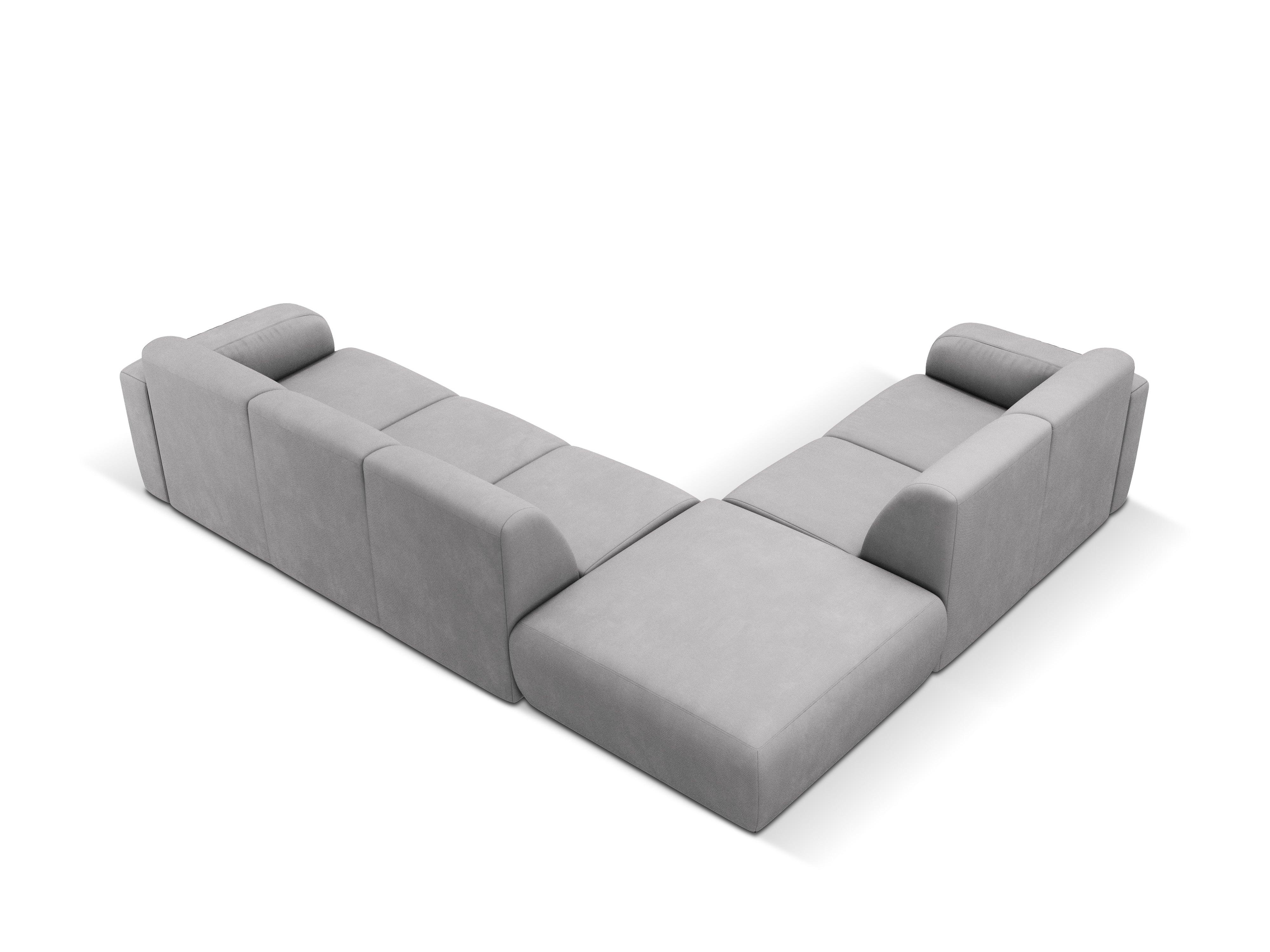 Narożnik lewostronny w tkaninie chenillowej 6-osobowy LOLA jasnoszary Windsor & Co Eye on Design