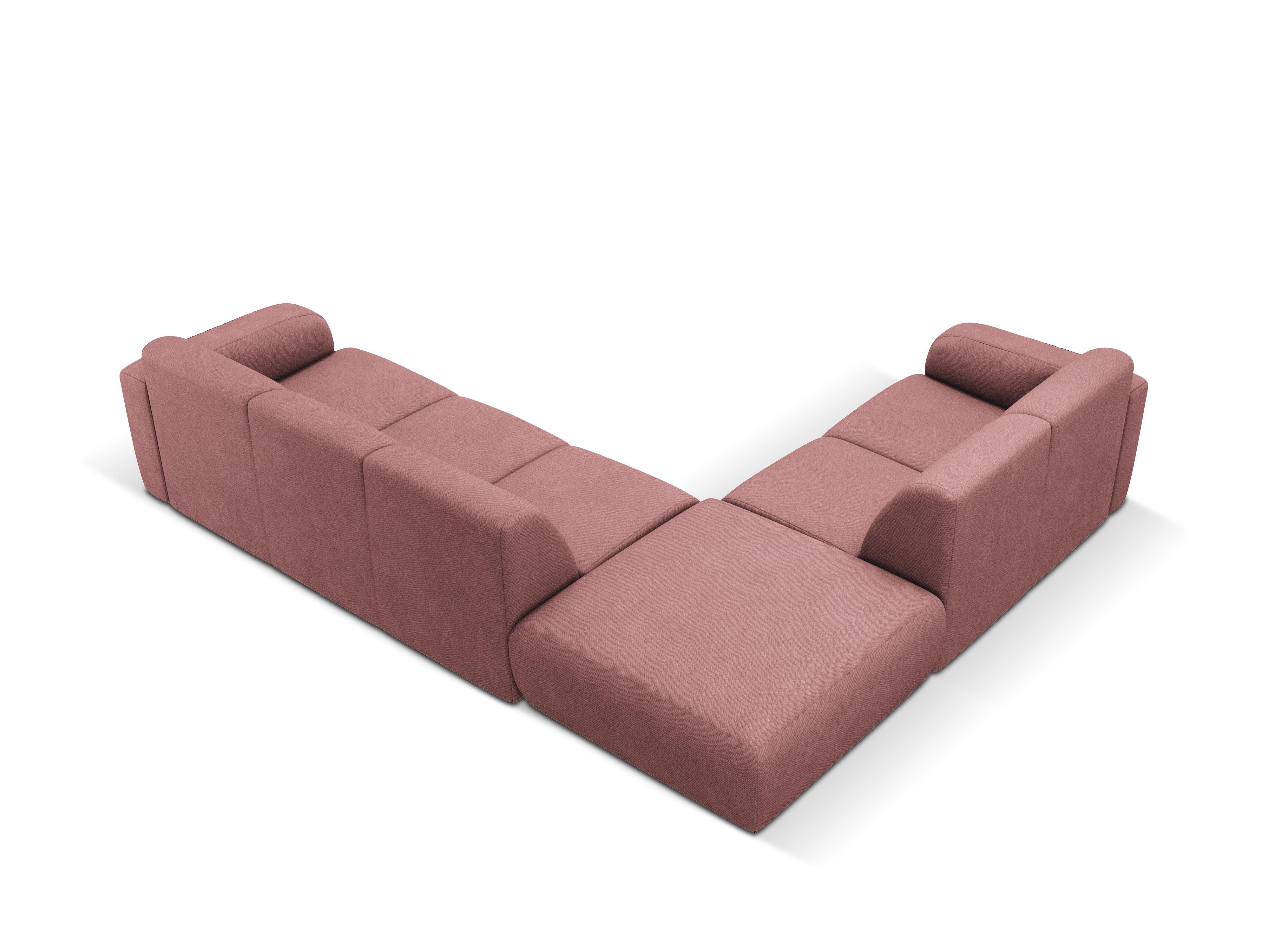 Narożnik lewostronny w tkaninie chenillowej 6-osobowy LOLA różowy Windsor & Co Eye on Design
