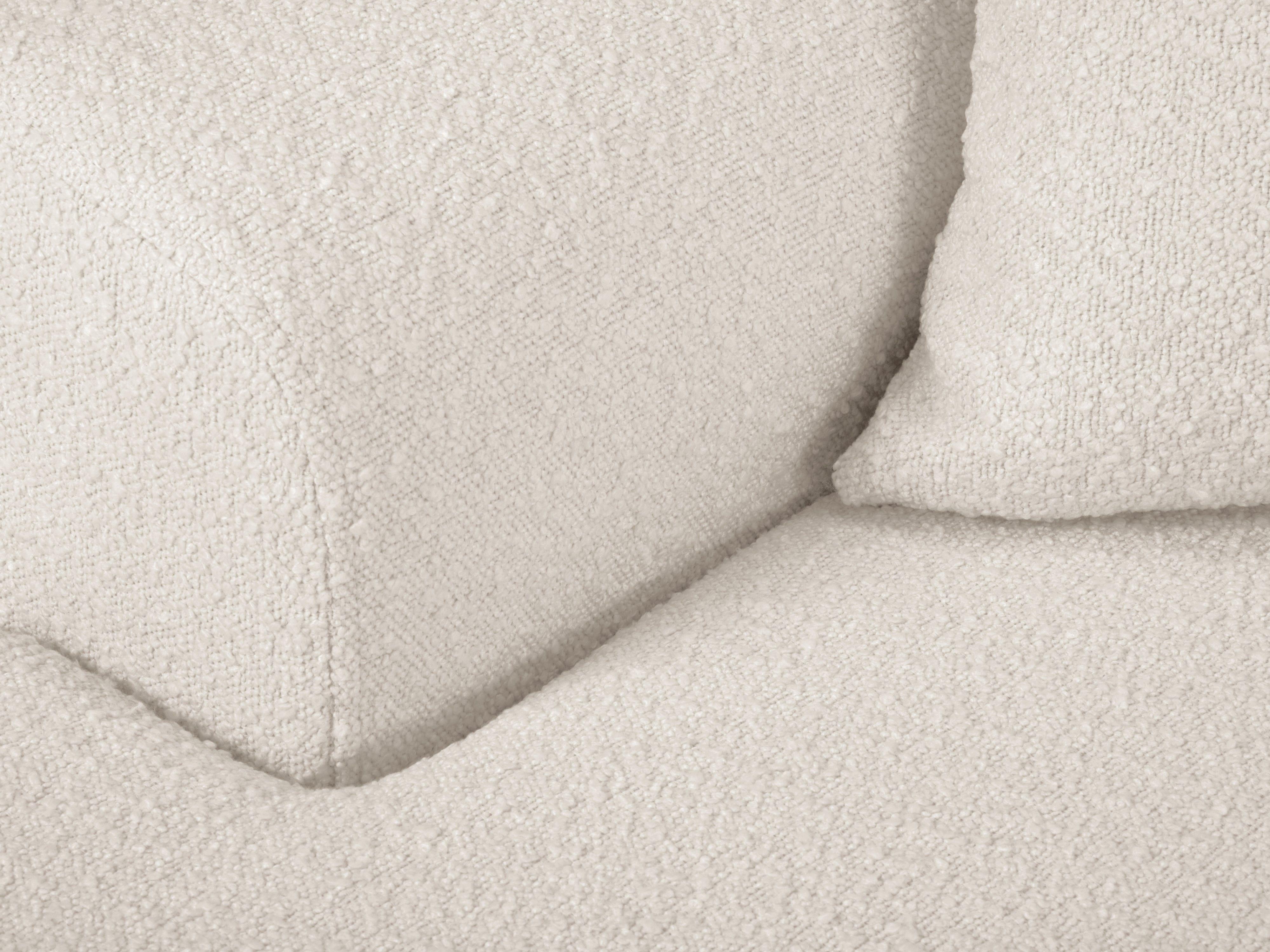 Narożnik lewostronny z funkcją spania KYOTO beżowy bouclé z czarną podstawą Cosmopolitan Design Eye on Design