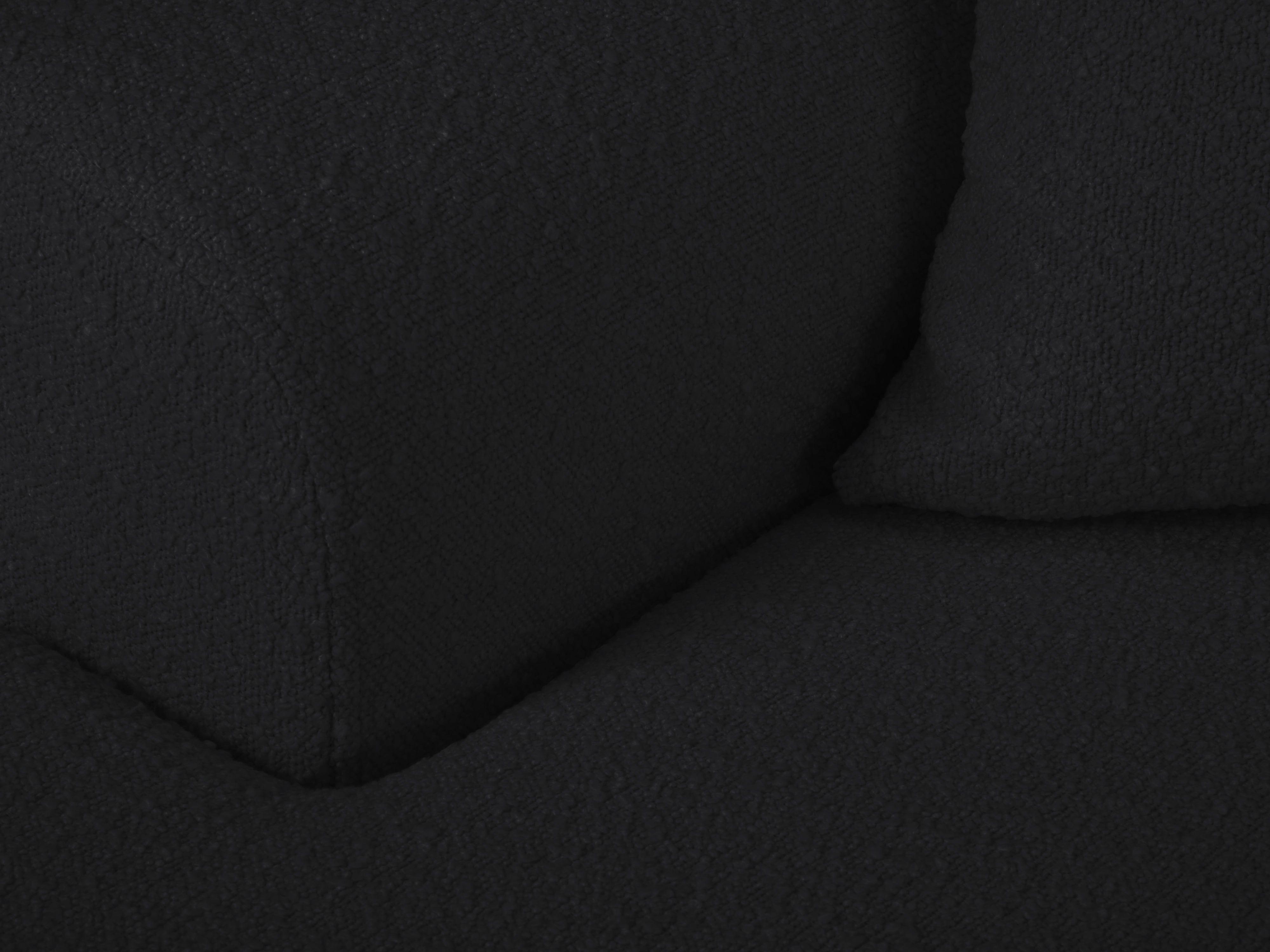 Narożnik lewostronny z funkcją spania KYOTO czarny bouclé z czarną podstawą Cosmopolitan Design Eye on Design