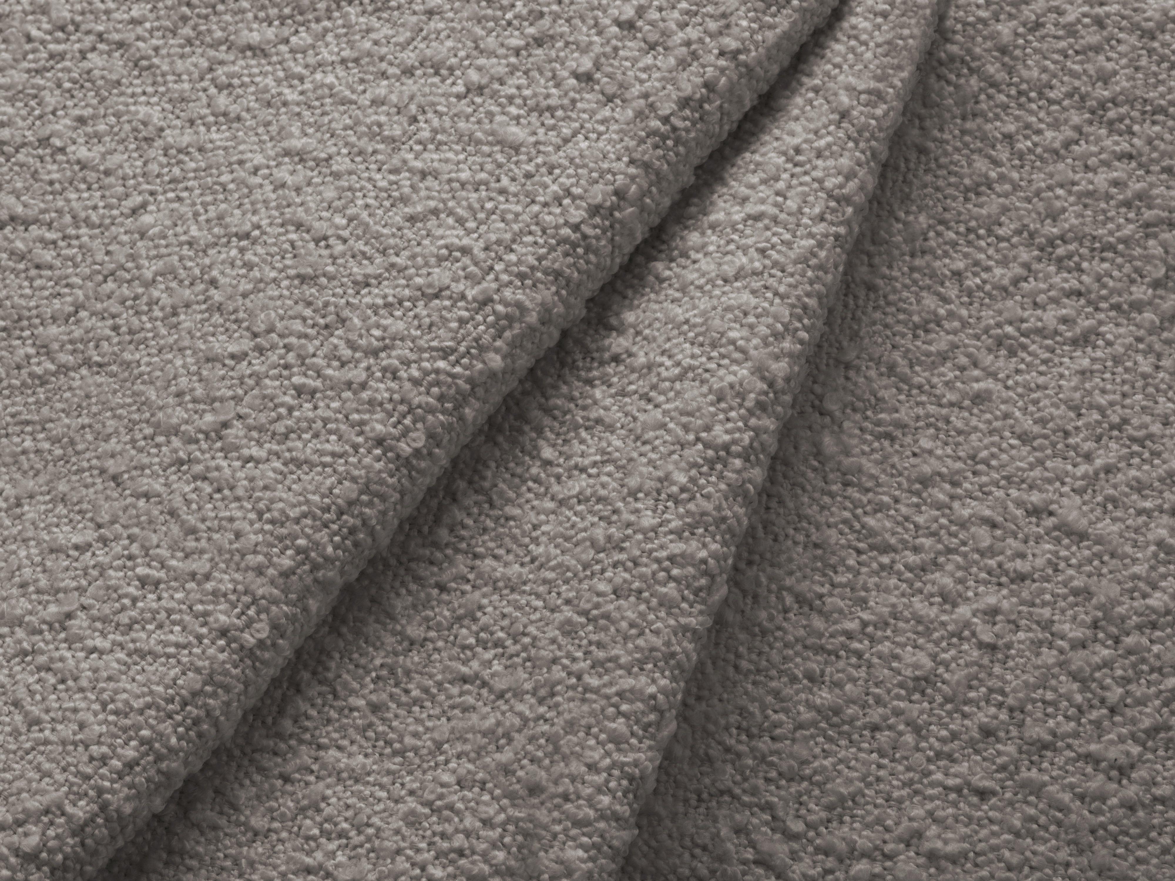 Narożnik lewostronny z funkcją spania KYOTO szary bouclé z czarną podstawą Cosmopolitan Design Eye on Design