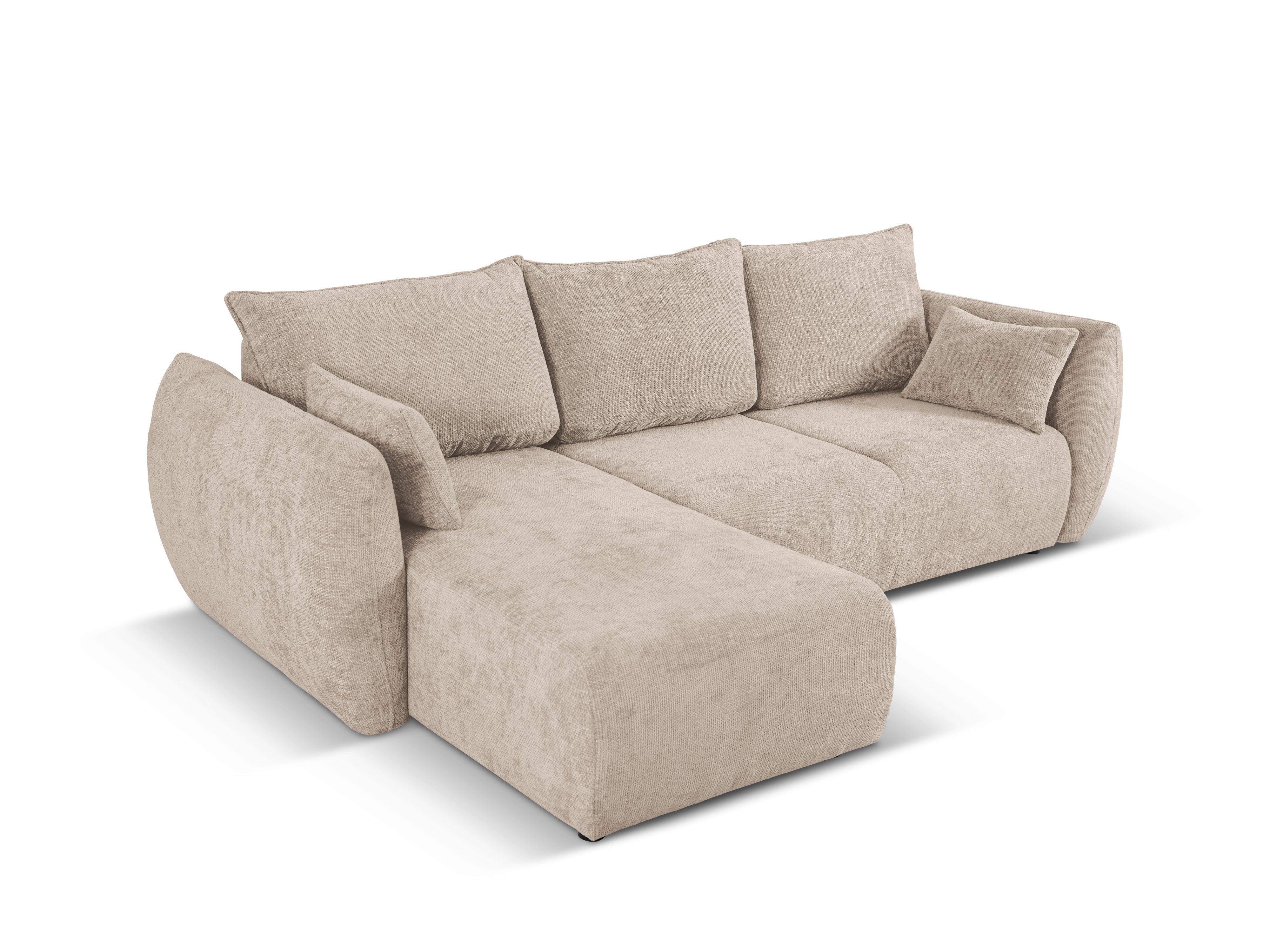 Narożnik lewostronny z funkcją spania MATERA beżowy szenil Cosmopolitan Design Eye on Design