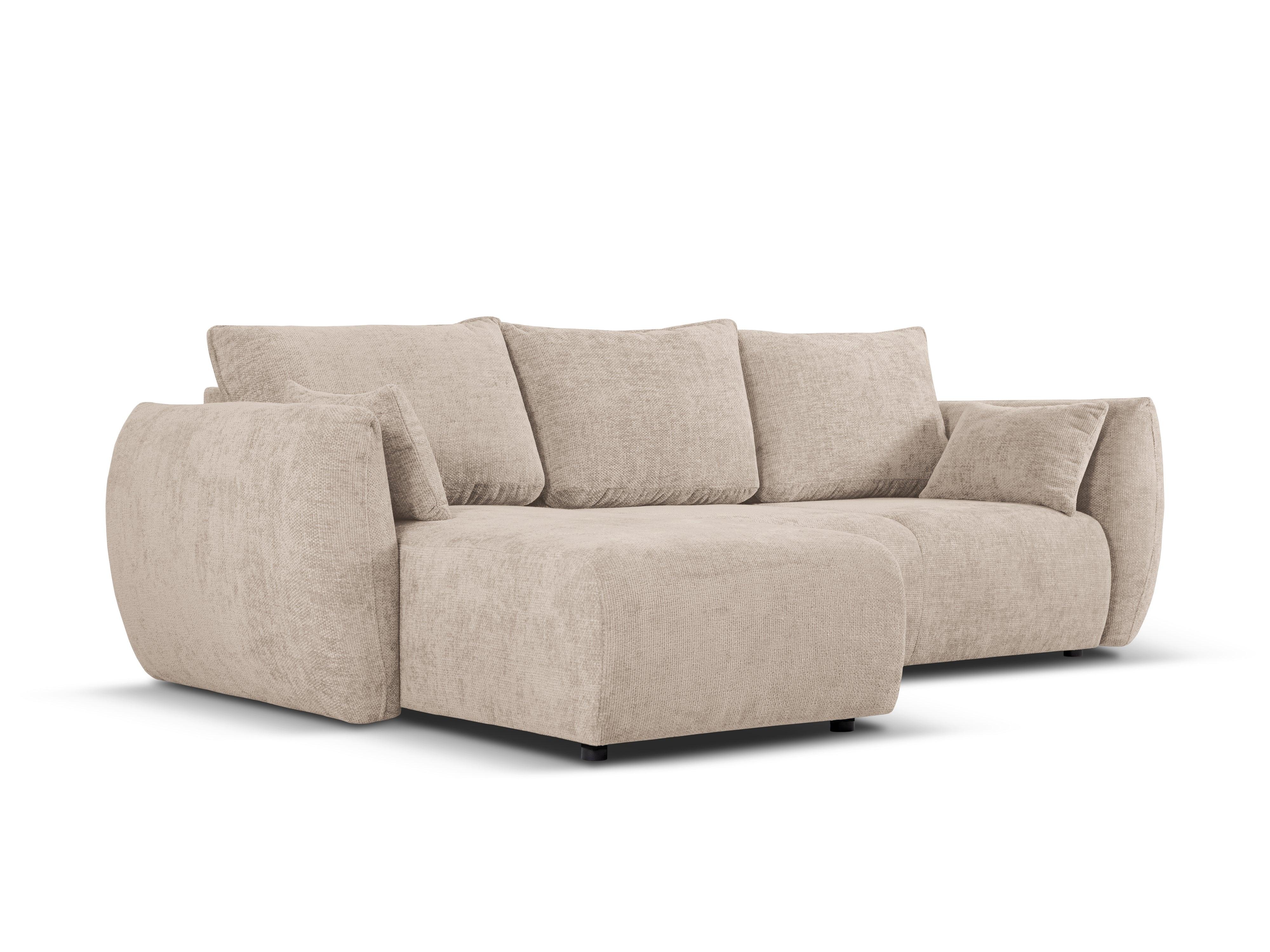 Narożnik lewostronny z funkcją spania MATERA beżowy szenil Cosmopolitan Design Eye on Design