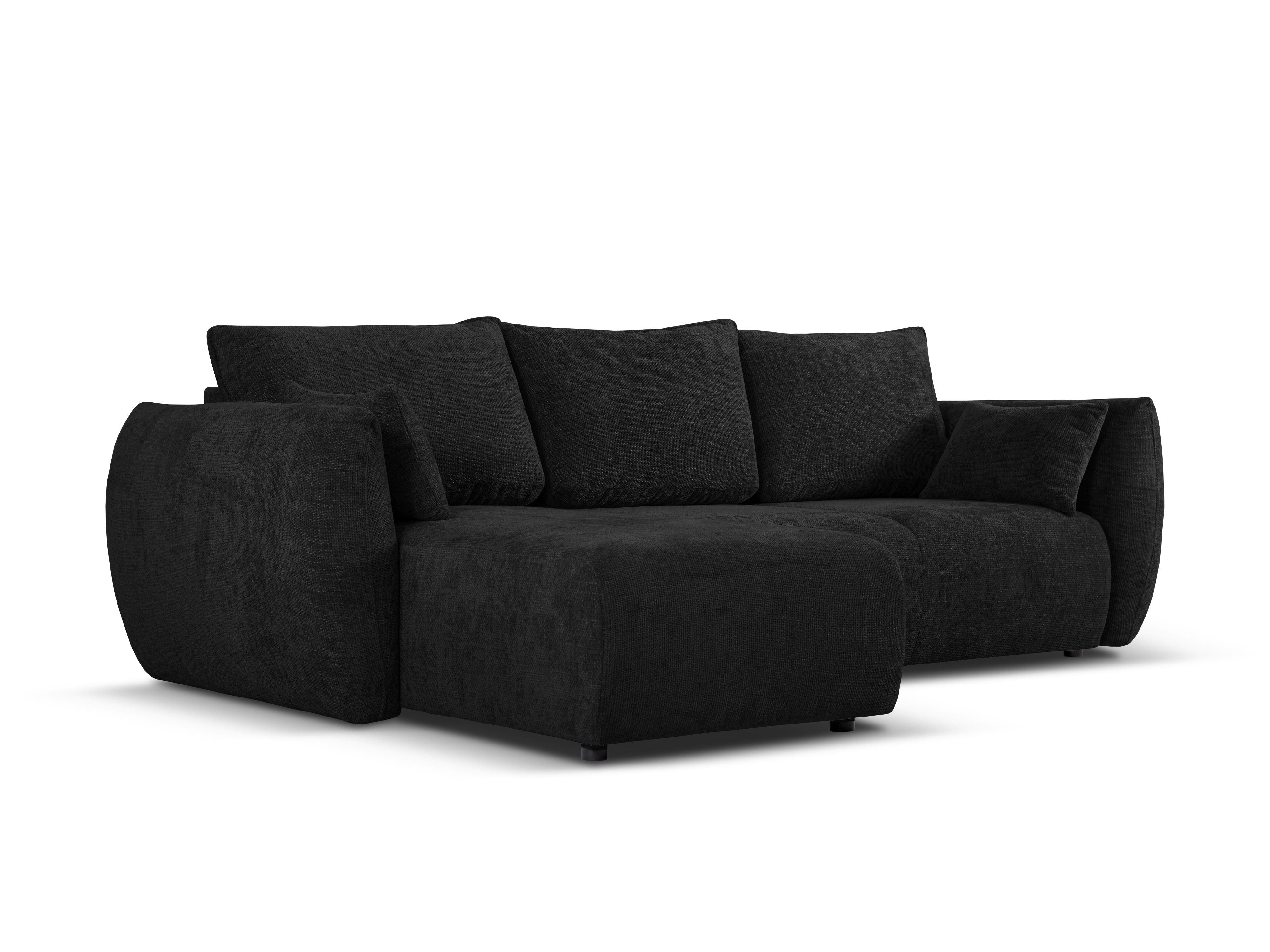 Narożnik lewostronny z funkcją spania MATERA czarny szenil Cosmopolitan Design Eye on Design
