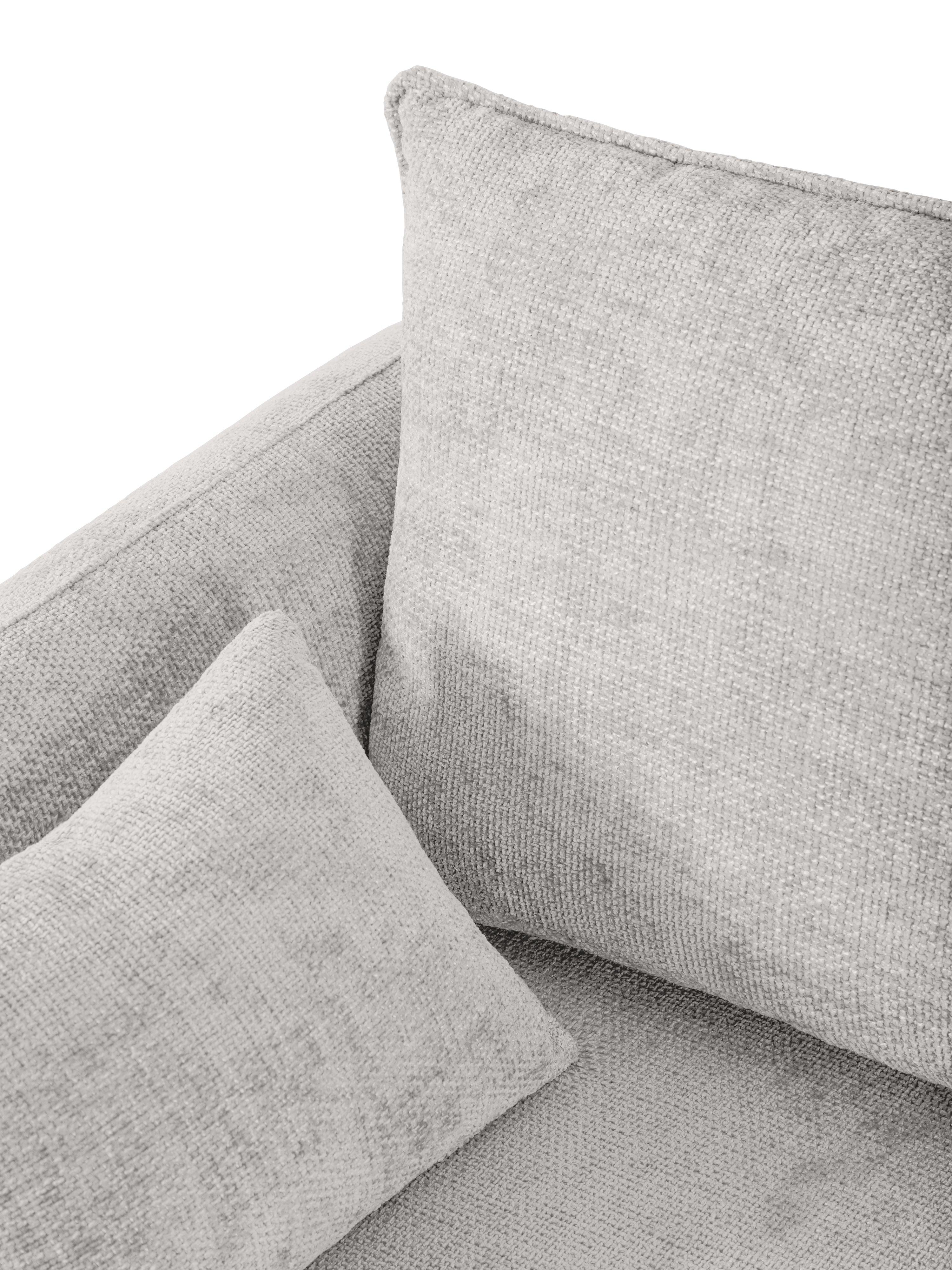 Narożnik lewostronny z funkcją spania MATERA jasnoszary szenil Cosmopolitan Design Eye on Design