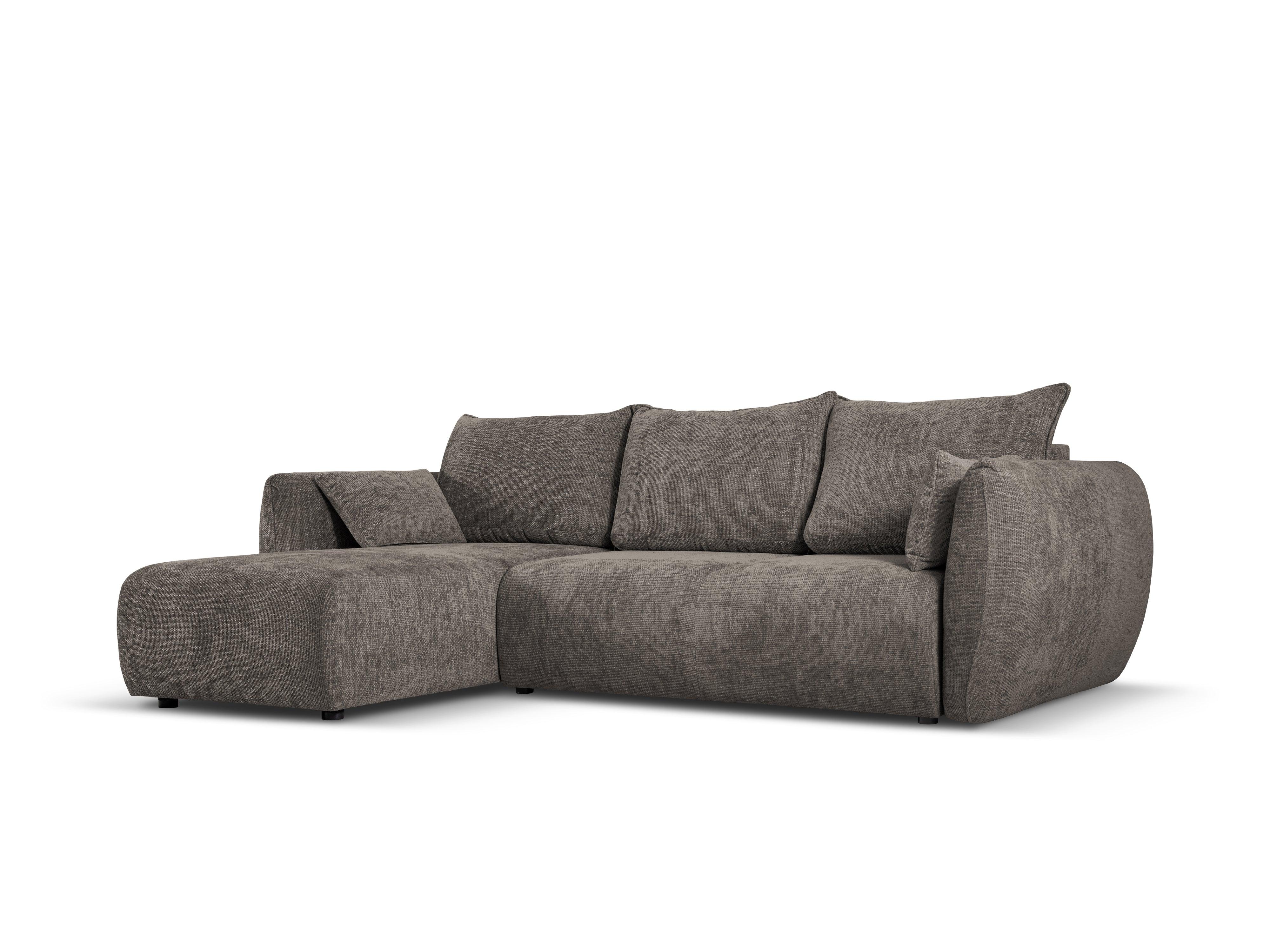 Narożnik lewostronny z funkcją spania MATERA szary szenil Cosmopolitan Design Eye on Design
