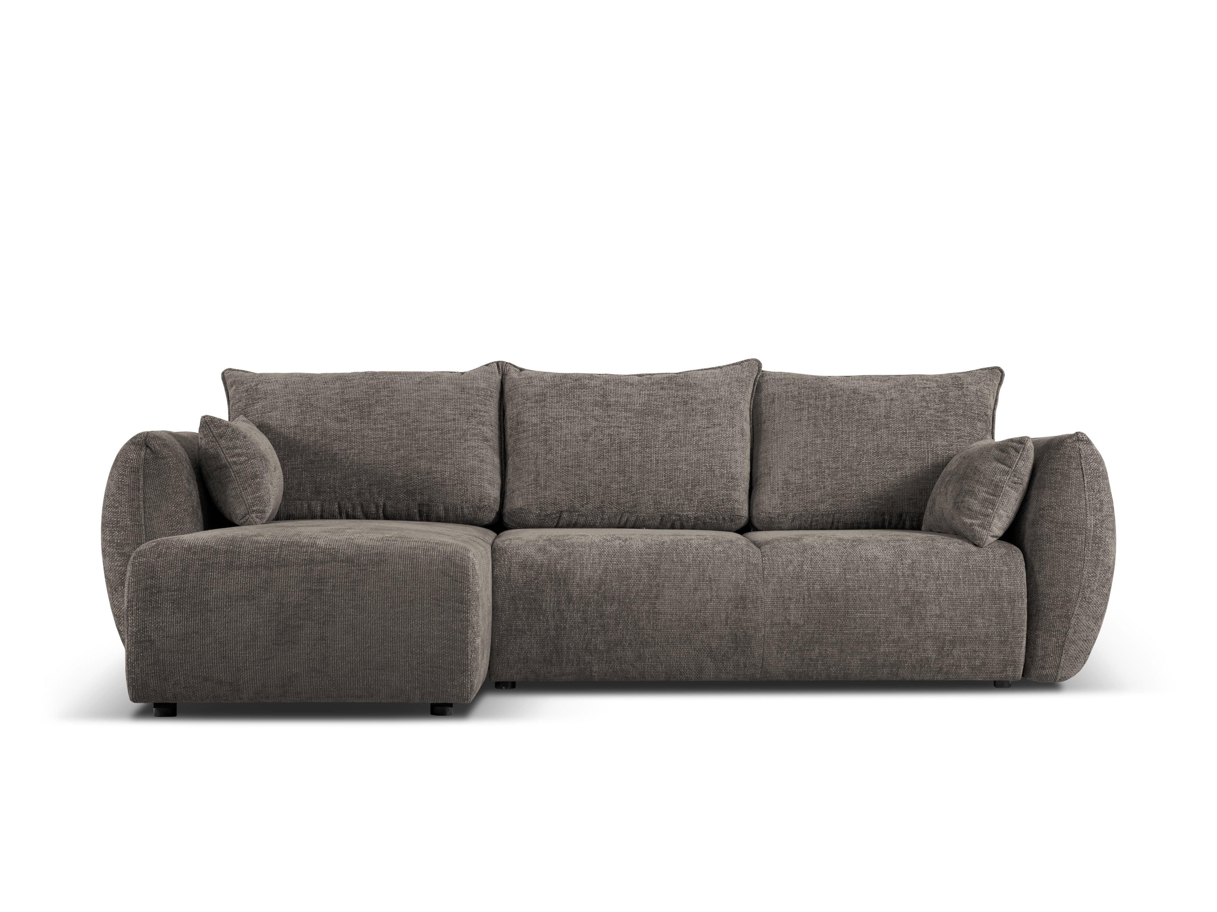 Narożnik lewostronny z funkcją spania MATERA szary szenil Cosmopolitan Design Eye on Design