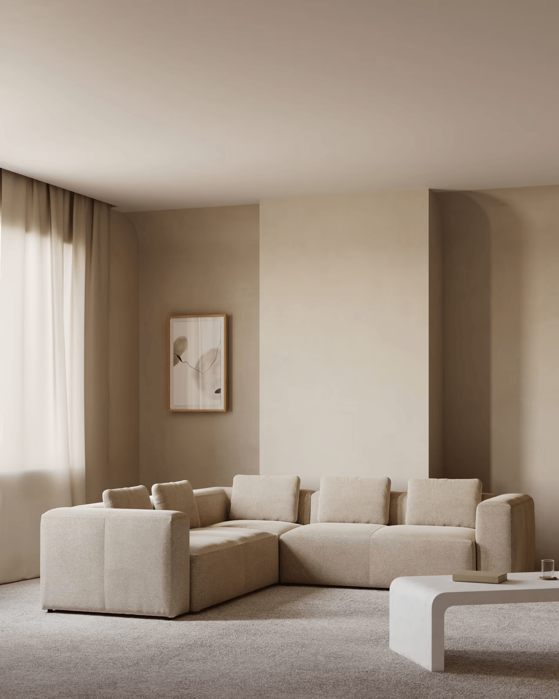 Narożnik modułowy 5-osobowy BLOK beżowy szenil La Forma Eye on Design