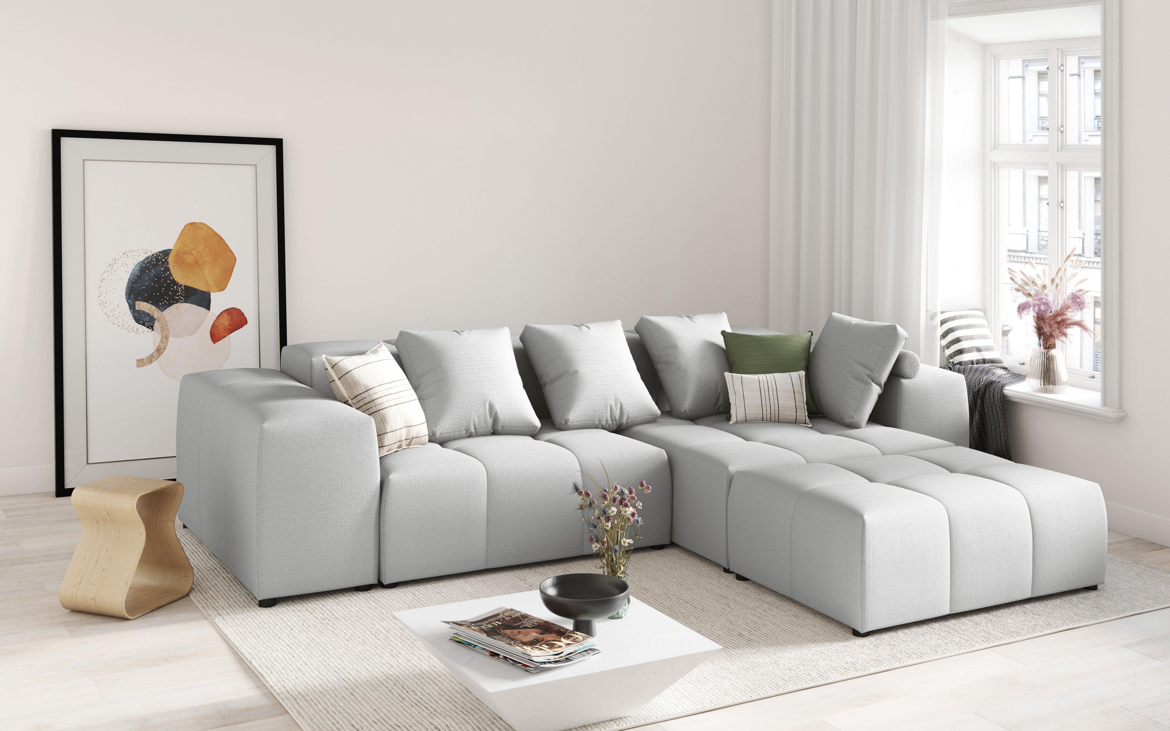 Narożnik modułowy 5-osobowy ROME jasnoszary Cosmopolitan Design Eye on Design