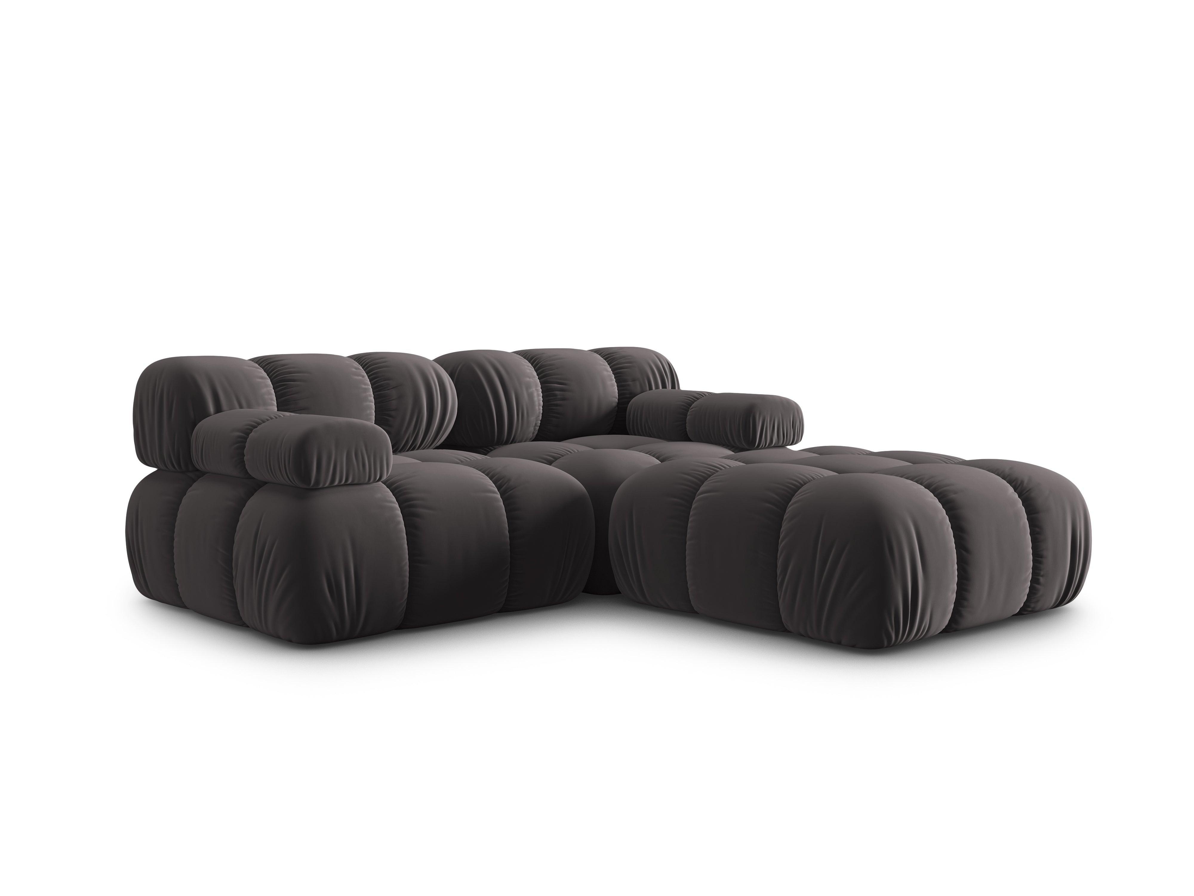 Narożnik modułowy aksamitny 3-osobowy TROPEA ciemnoszary Milo Casa Eye on Design