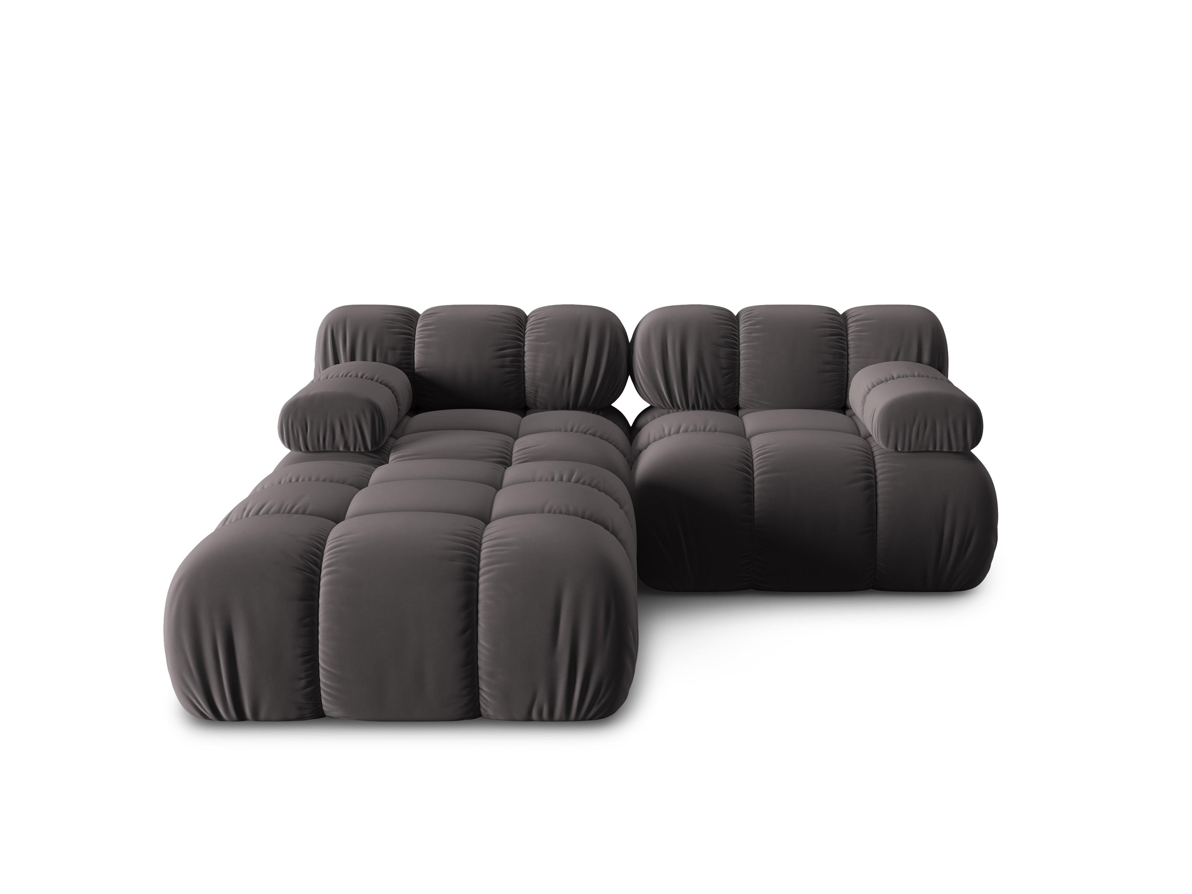 Narożnik modułowy aksamitny 3-osobowy TROPEA ciemnoszary Milo Casa Eye on Design