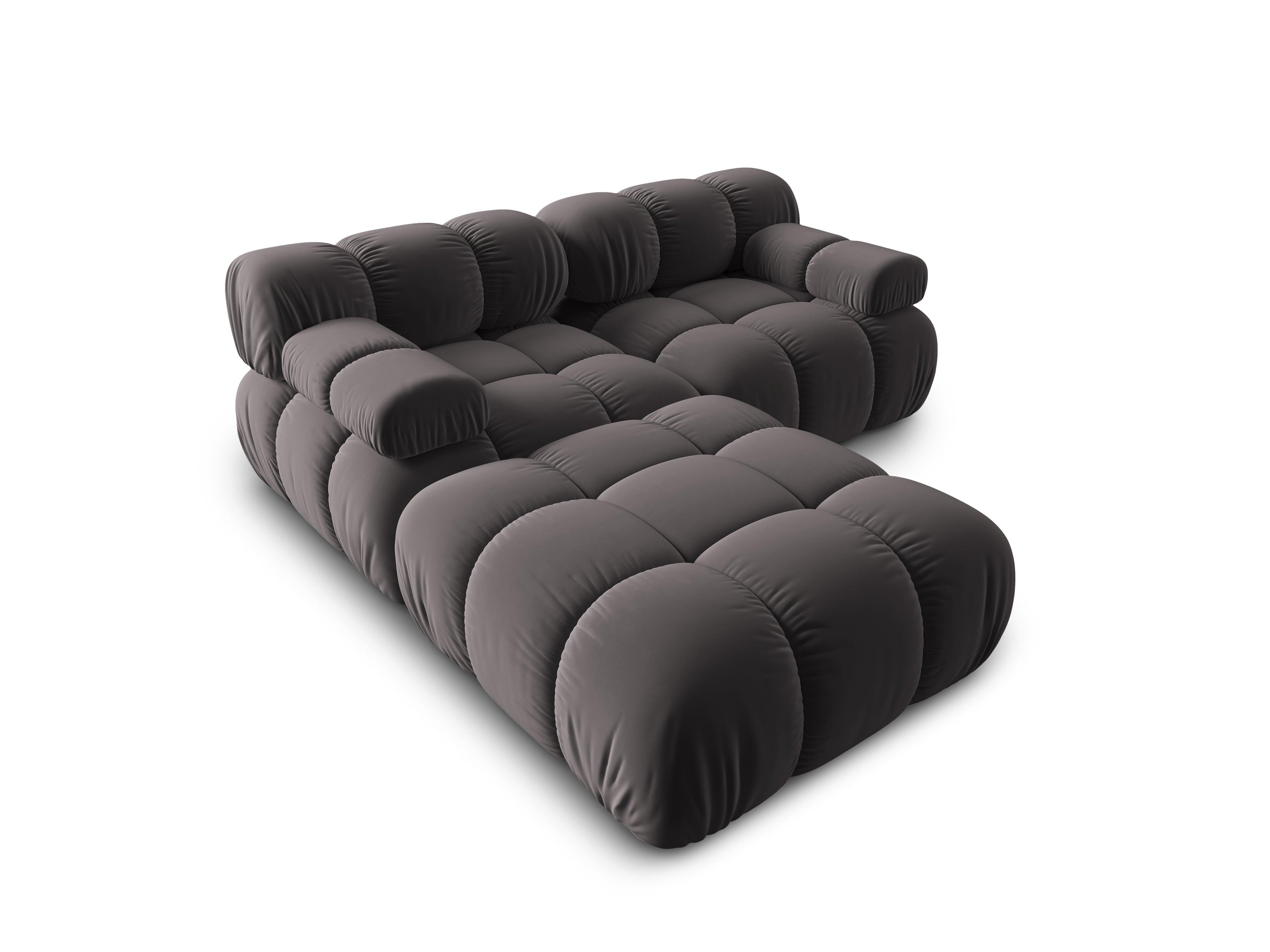Narożnik modułowy aksamitny 3-osobowy TROPEA ciemnoszary Milo Casa Eye on Design