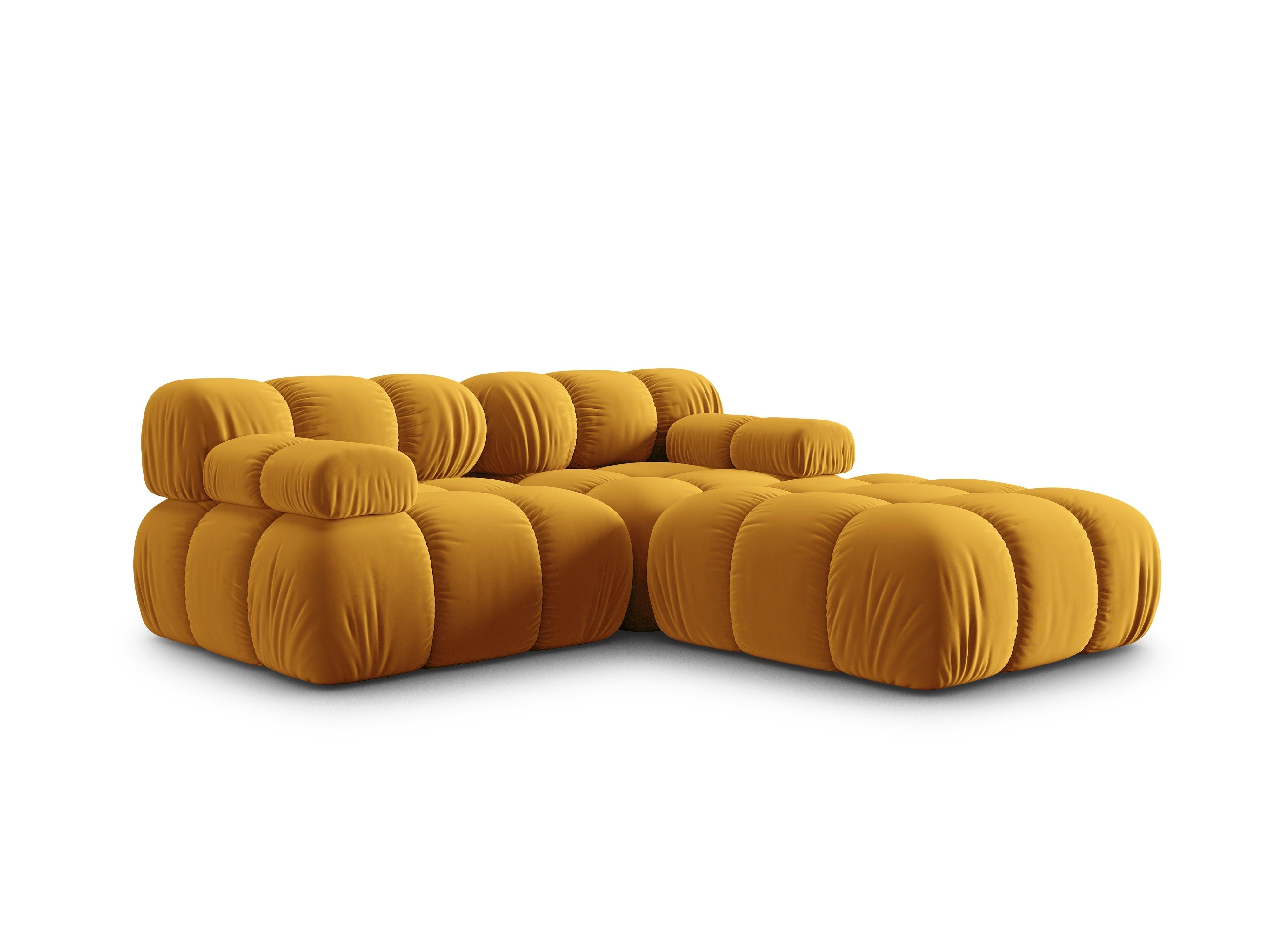Narożnik modułowy aksamitny 3-osobowy TROPEA musztardowy Milo Casa Eye on Design