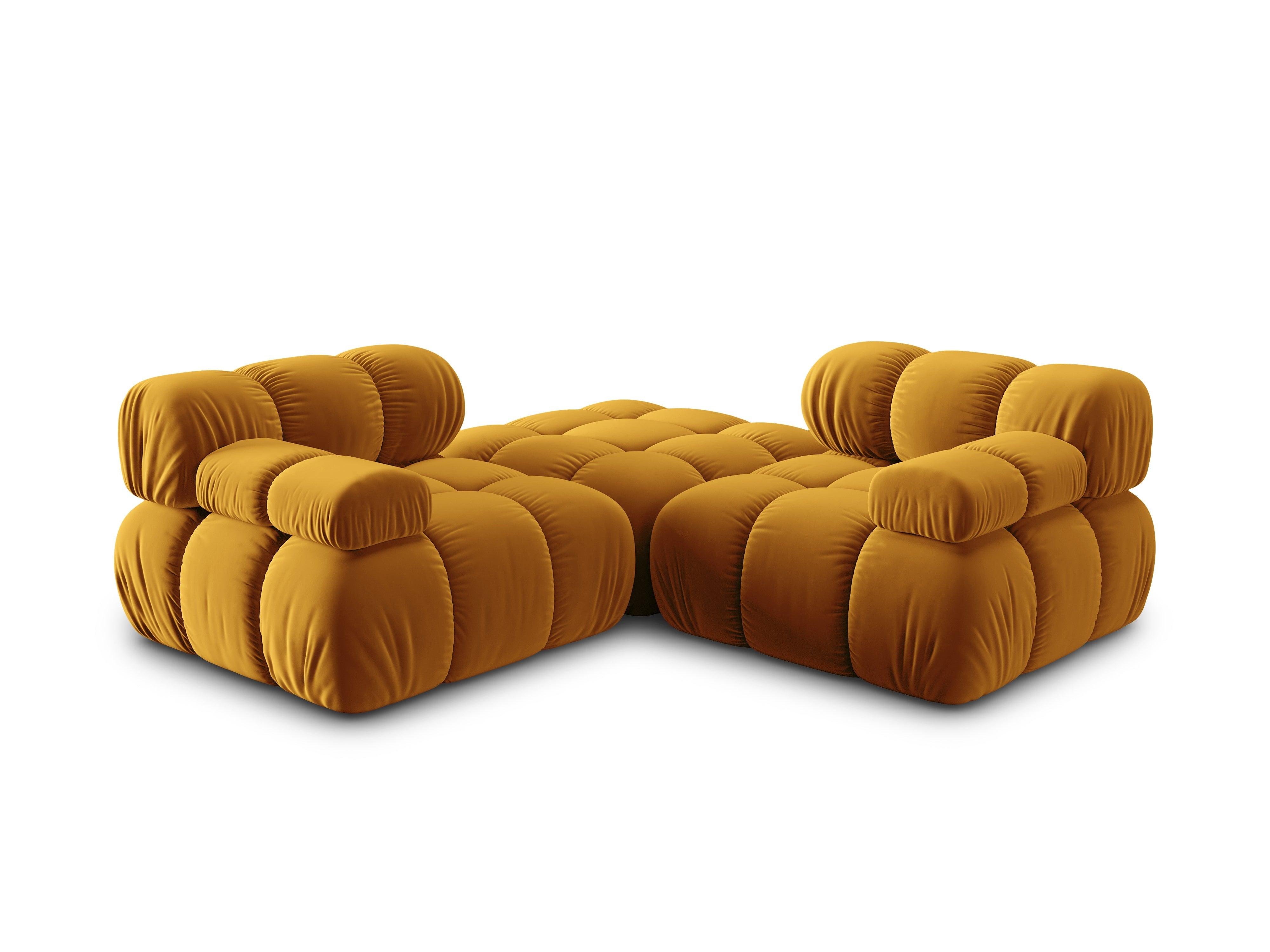 Narożnik modułowy aksamitny 3-osobowy TROPEA musztardowy Milo Casa Eye on Design